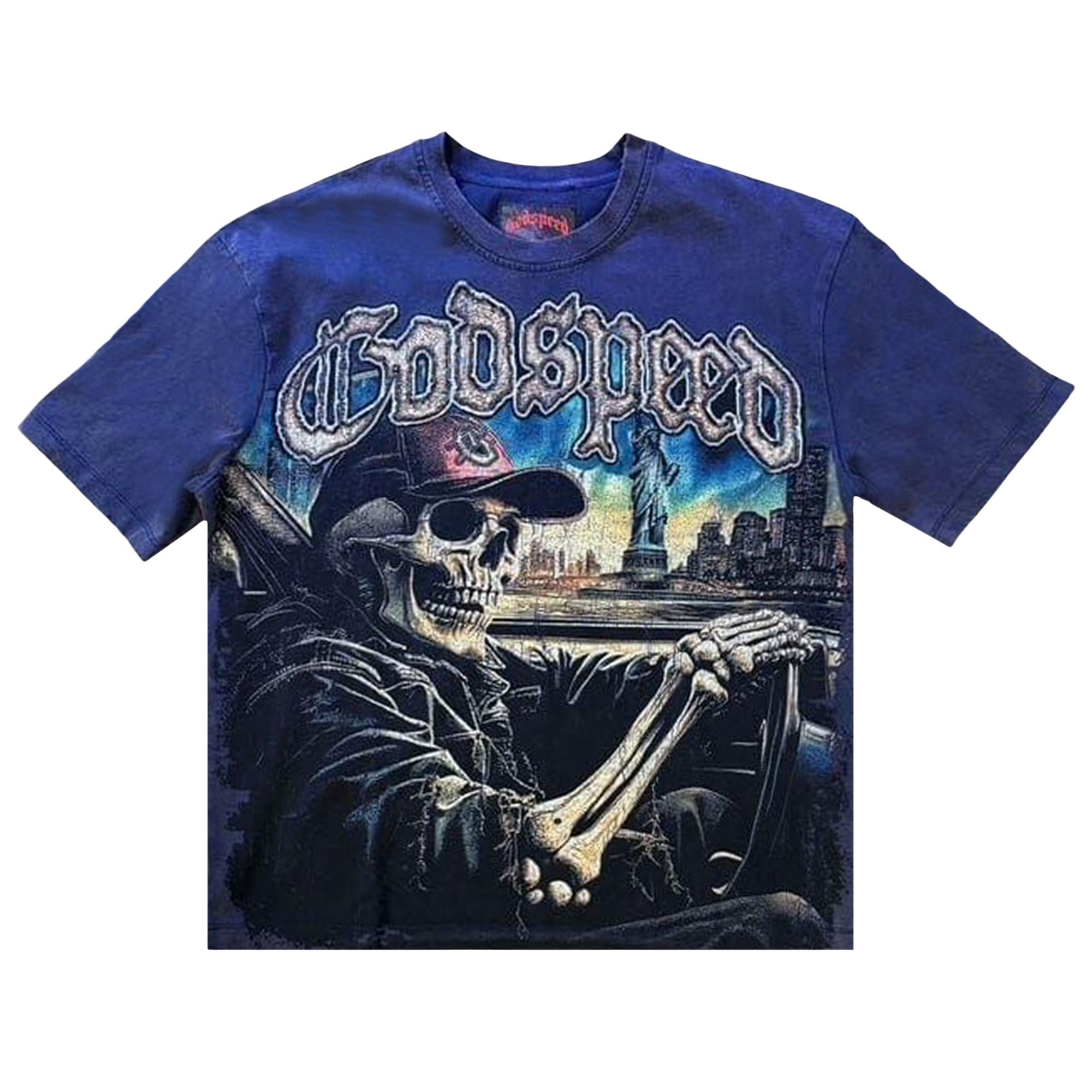 Pre-owned Godspeed Sightseeing T-shirt 'navy Wash' | Blue | Men's Size Xs