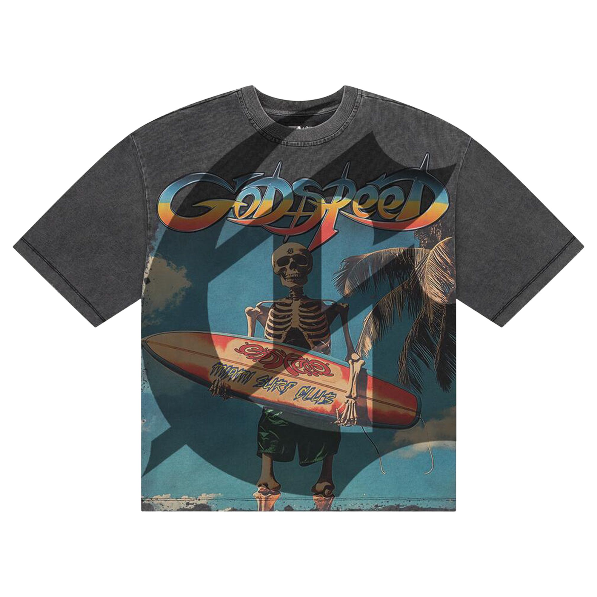 Pre-owned Godspeed Miami Surf Club T-shirt 'grey Wash' | Men's Size M In Gray