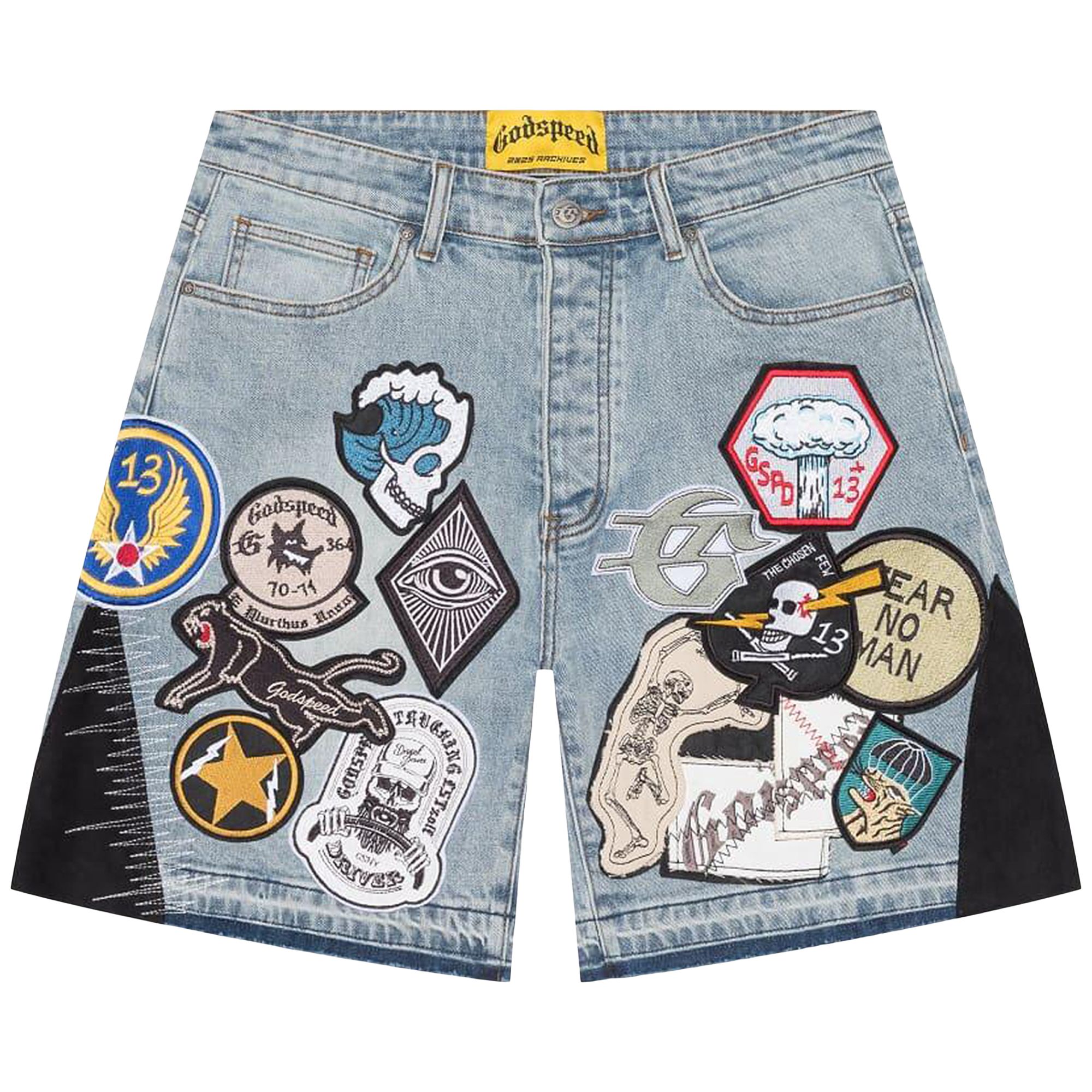Pre-owned Godspeed Patchwork Denim Shorts V2 'blue' | Men's Size 30