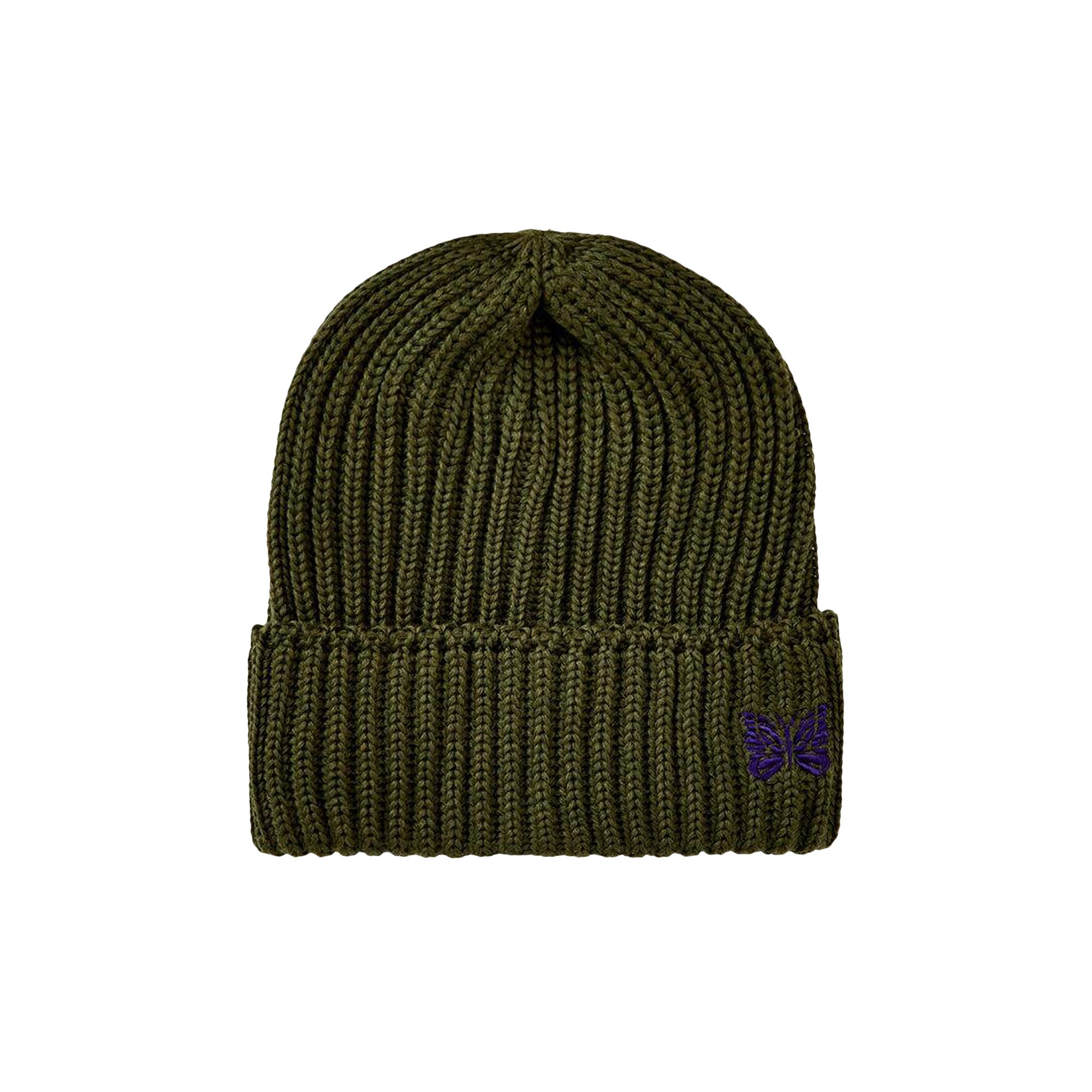 Pre-owned Needles Merino Wool Watch Cap 'olive' | Green | Men's Size Onesize