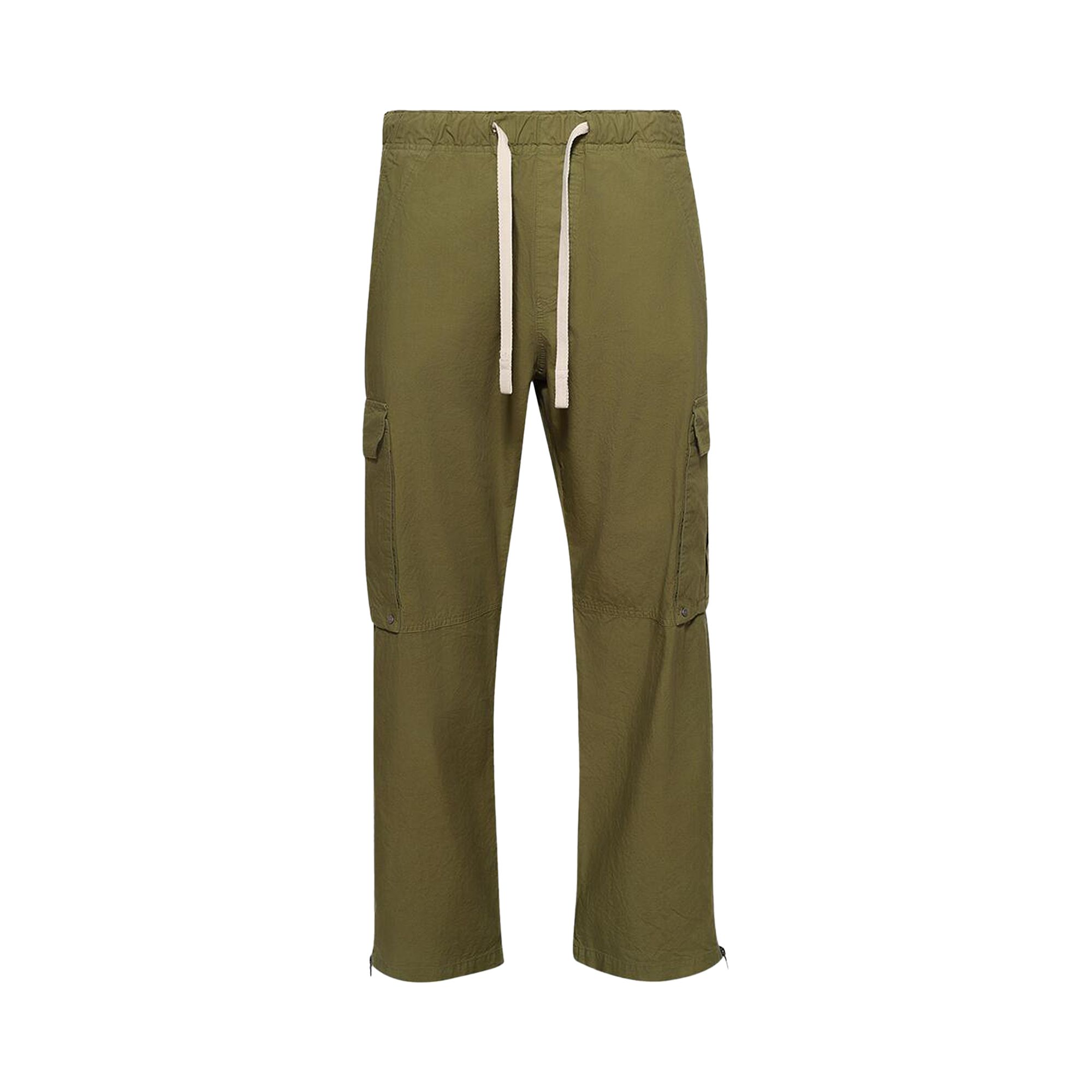 Pre-owned Palm Angels Curved Logo Cargo Pants 'army Green' | Men's Size 46