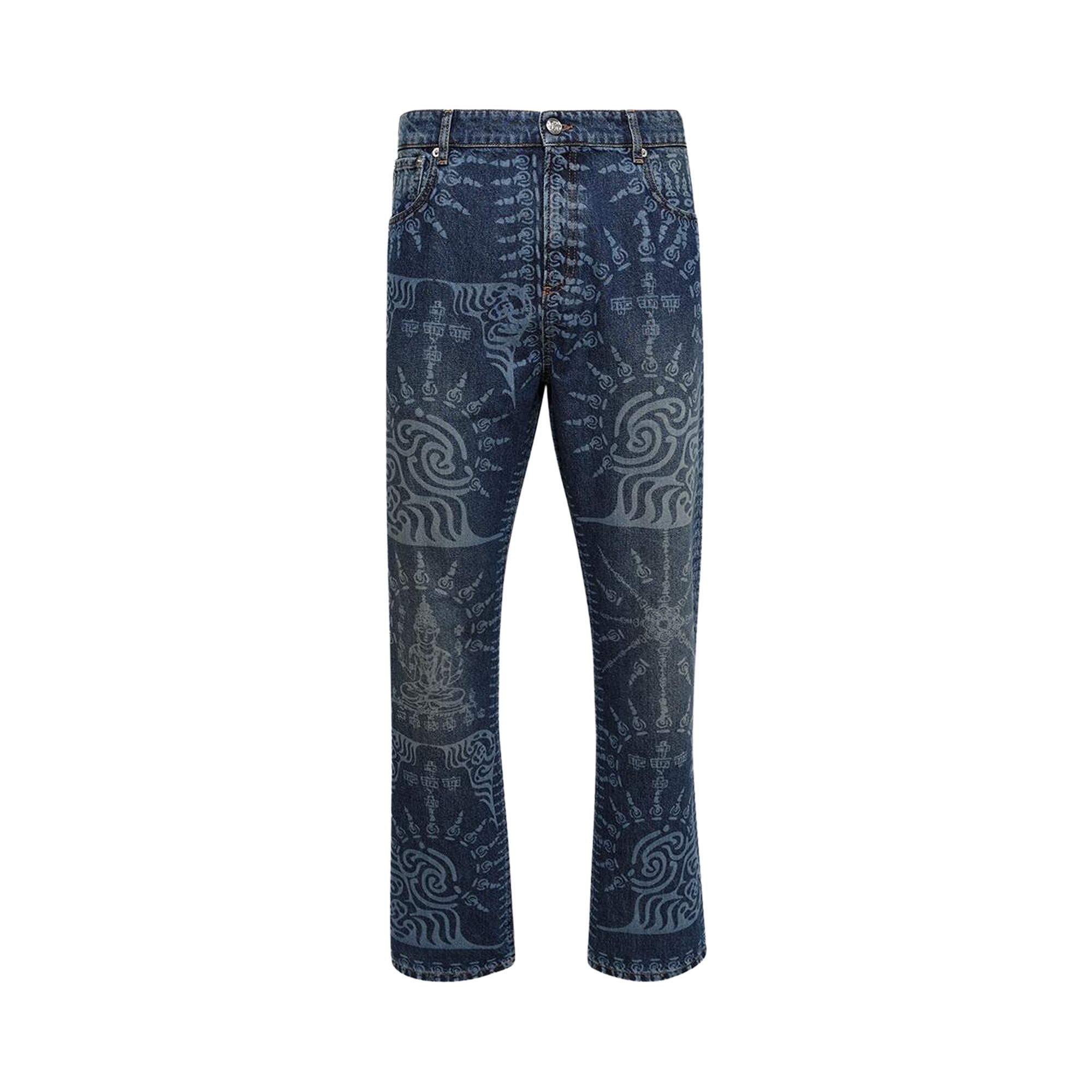Pre-owned Bluemarble Laser Print Jeans 'blue' | Men's Size 30