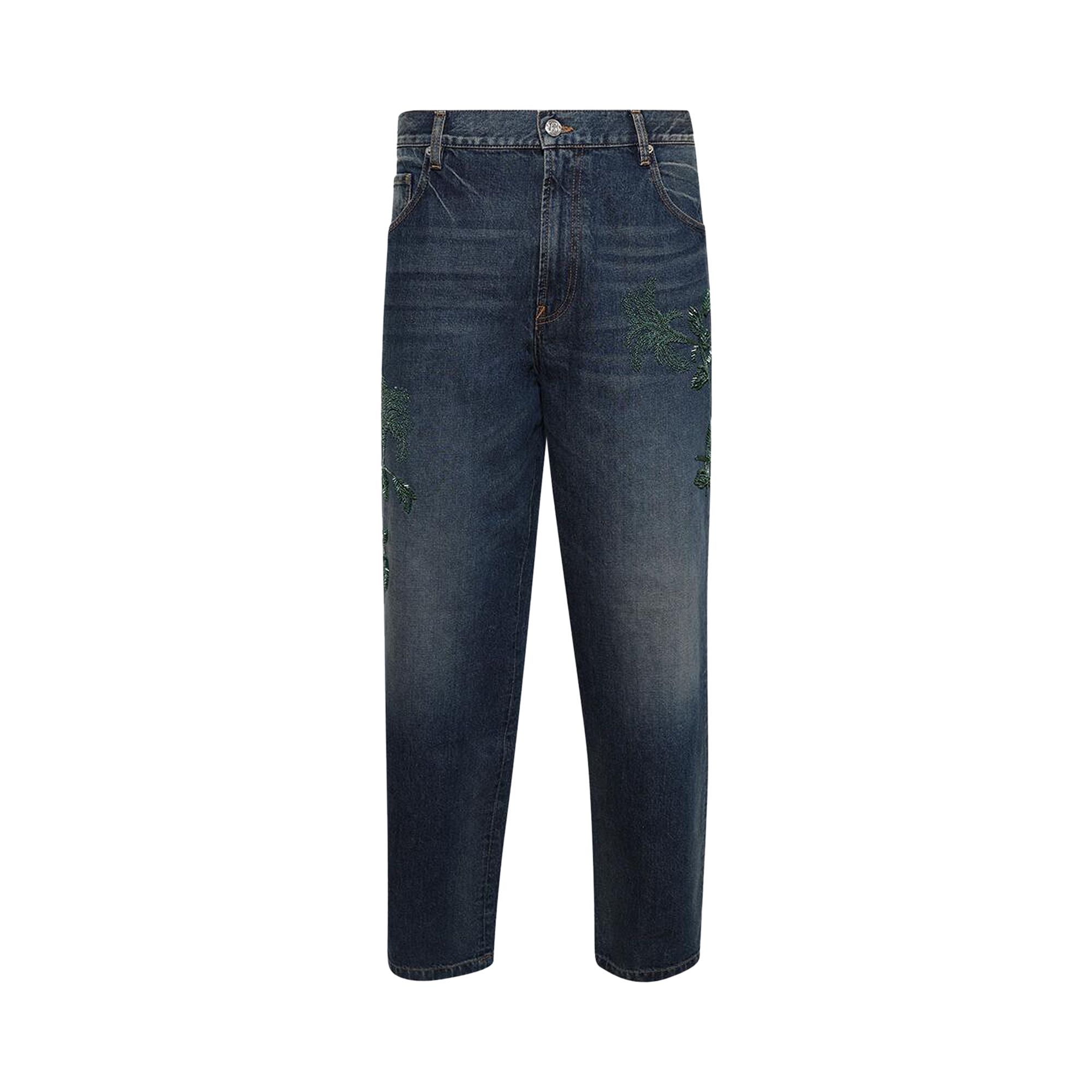 Click to view more detailed imagery on our partner's website Pre-owned Bluemarble Stonewashed Botanic-embroidered Relaxed Jeans 'blue' | Men's Size 30