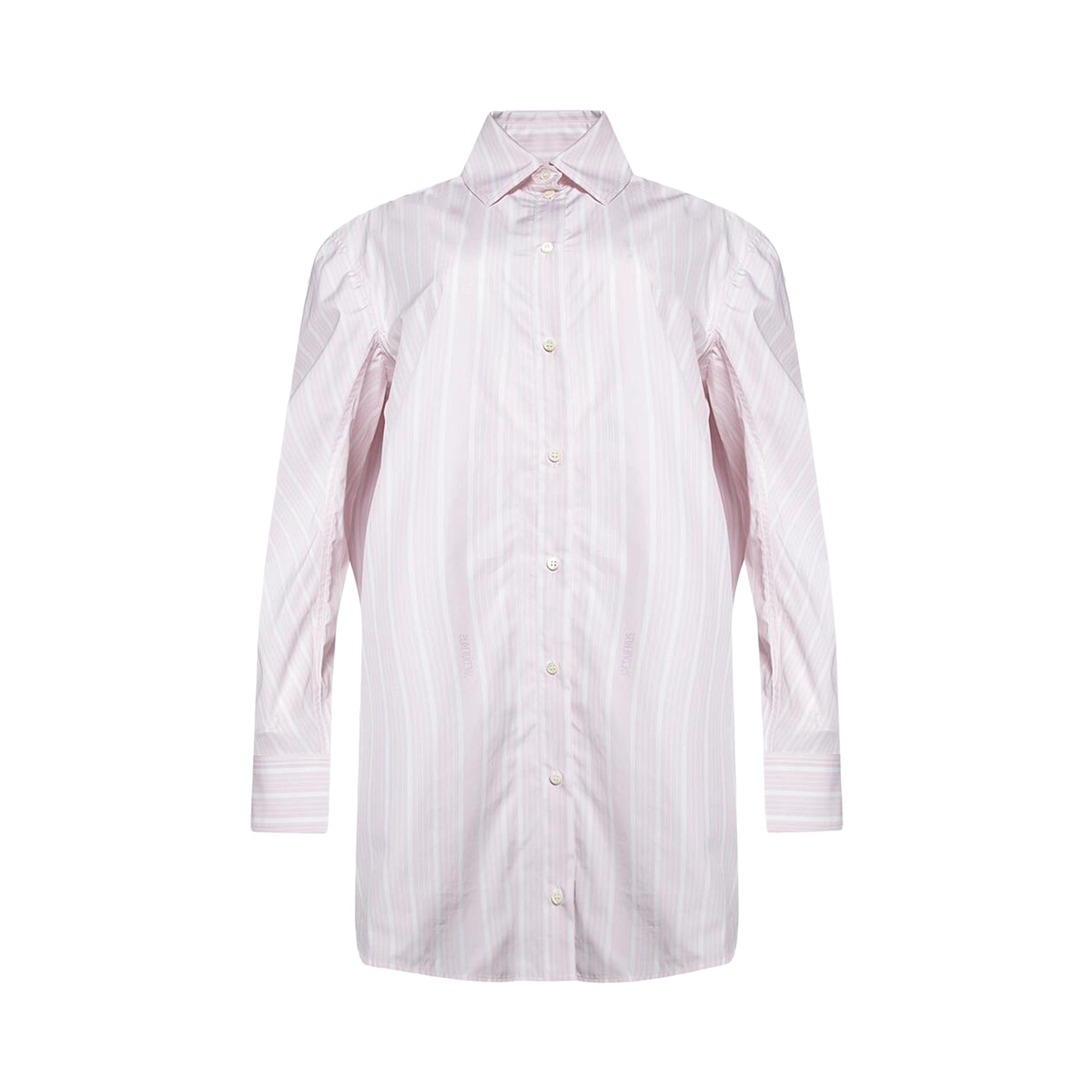 Pre-owned Jacquemus La Robe Chemise Ovalo Shirt 'business Logo Stripes Pin' | Blue | Women's Size 34
