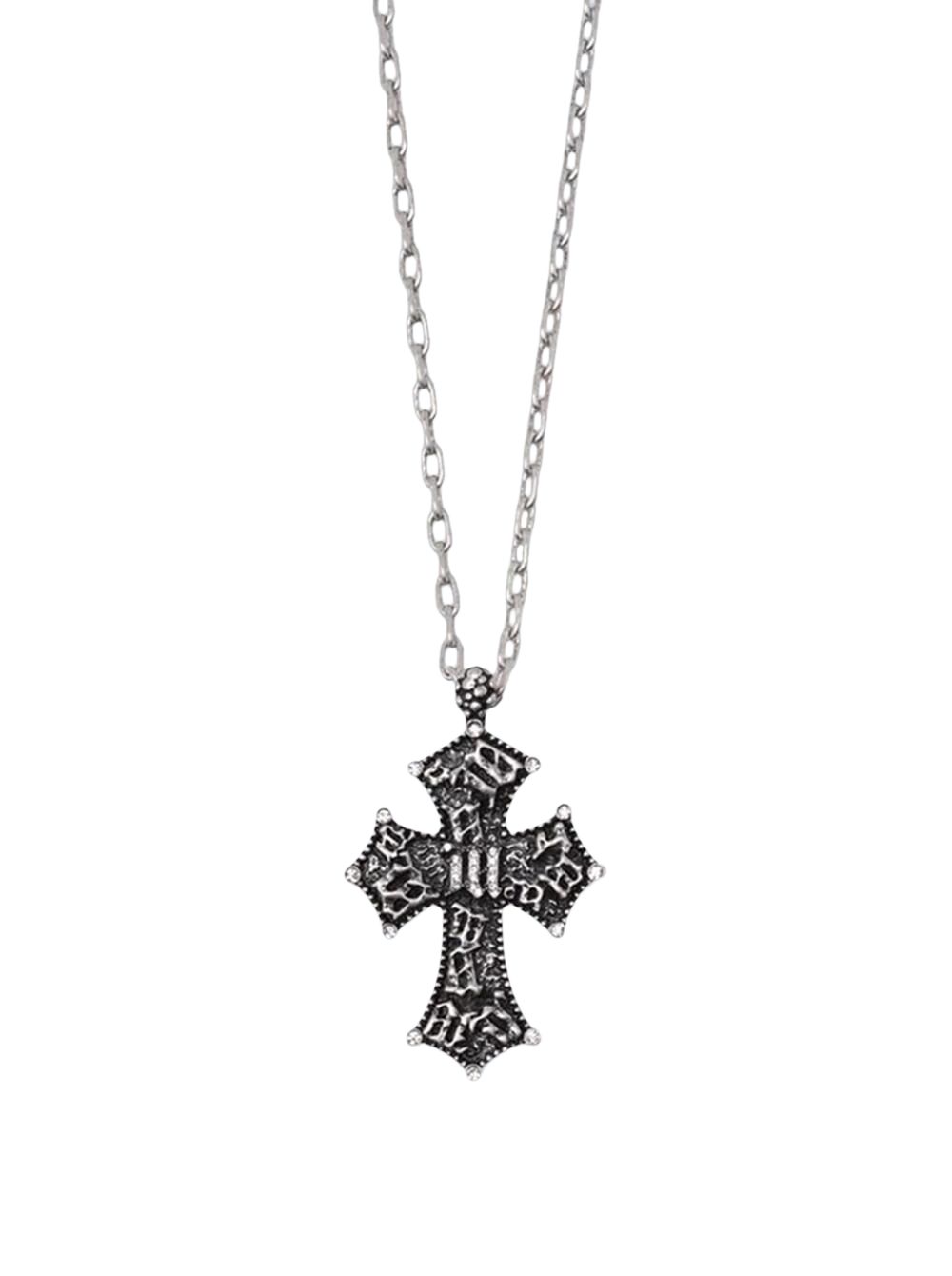 Pre-owned Misbhv Preacher Vintage Chain Necklace 'pewter' | Grey | Men's Size Onesize In Gray