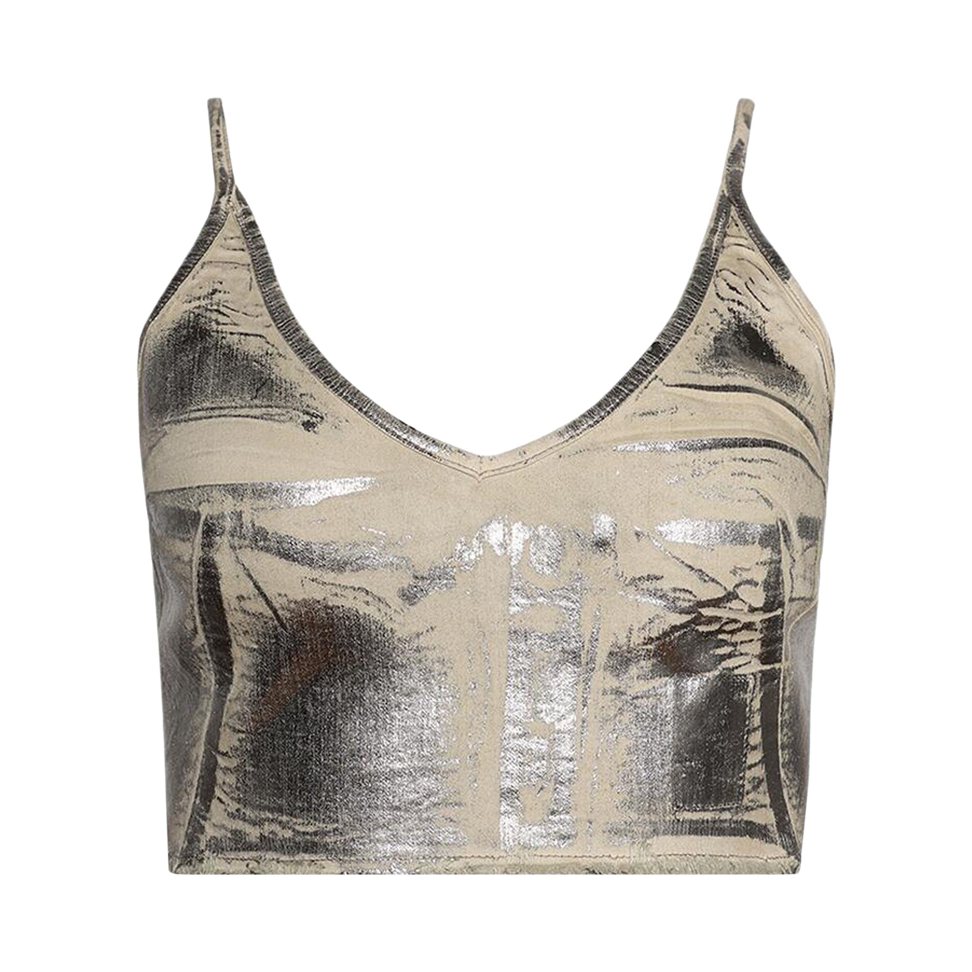 Pre-owned Rick Owens Drkshdw Denim Top 'palladium' | Silver | Women's Size Xs