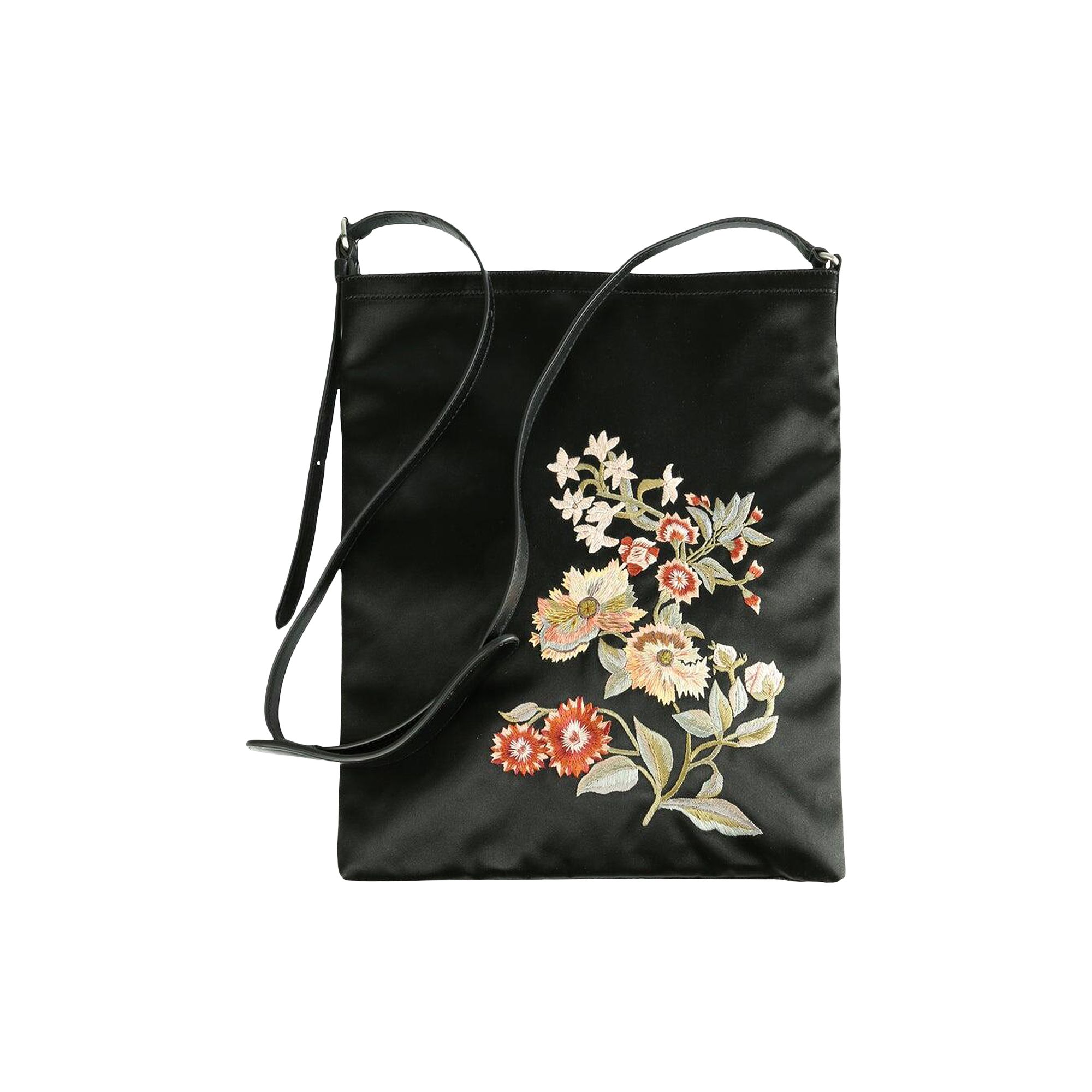 Pre-owned Dries Van Noten Floral Embroidery Bag 'black' | Men's Size Onesize