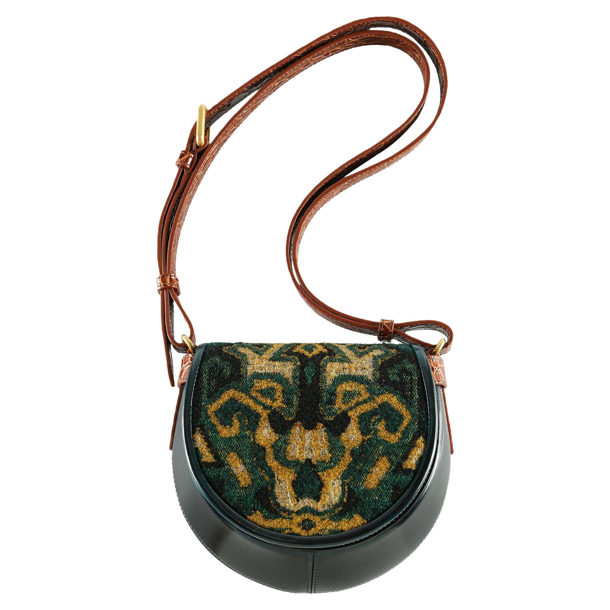Pre-owned Dries Van Noten Patterned Design Shoulder Bag 'bottle' | Tan | Women's Size Onesize In Brown