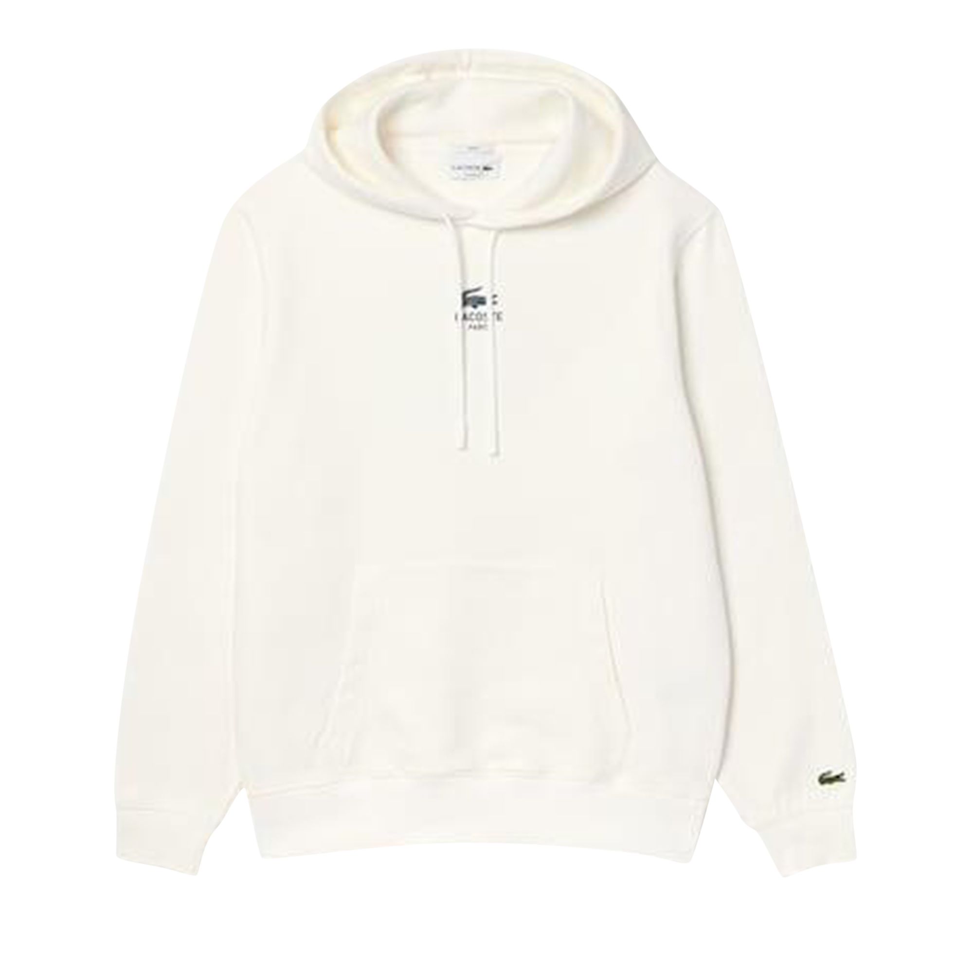 Pre-owned Lacoste Print Hoodie 'flour' | White | Men's Size Xl