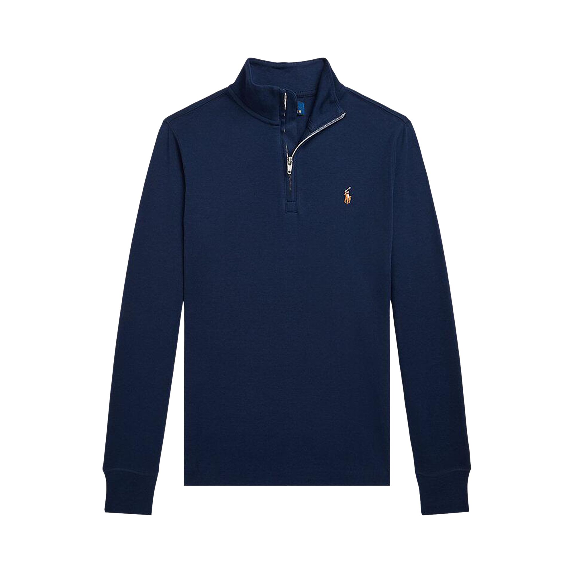 Pre-owned Polo Ralph Lauren Long Sleeve Cotton Interlock Half-zip 'refined Navy' | Blue | Men's Size Xl