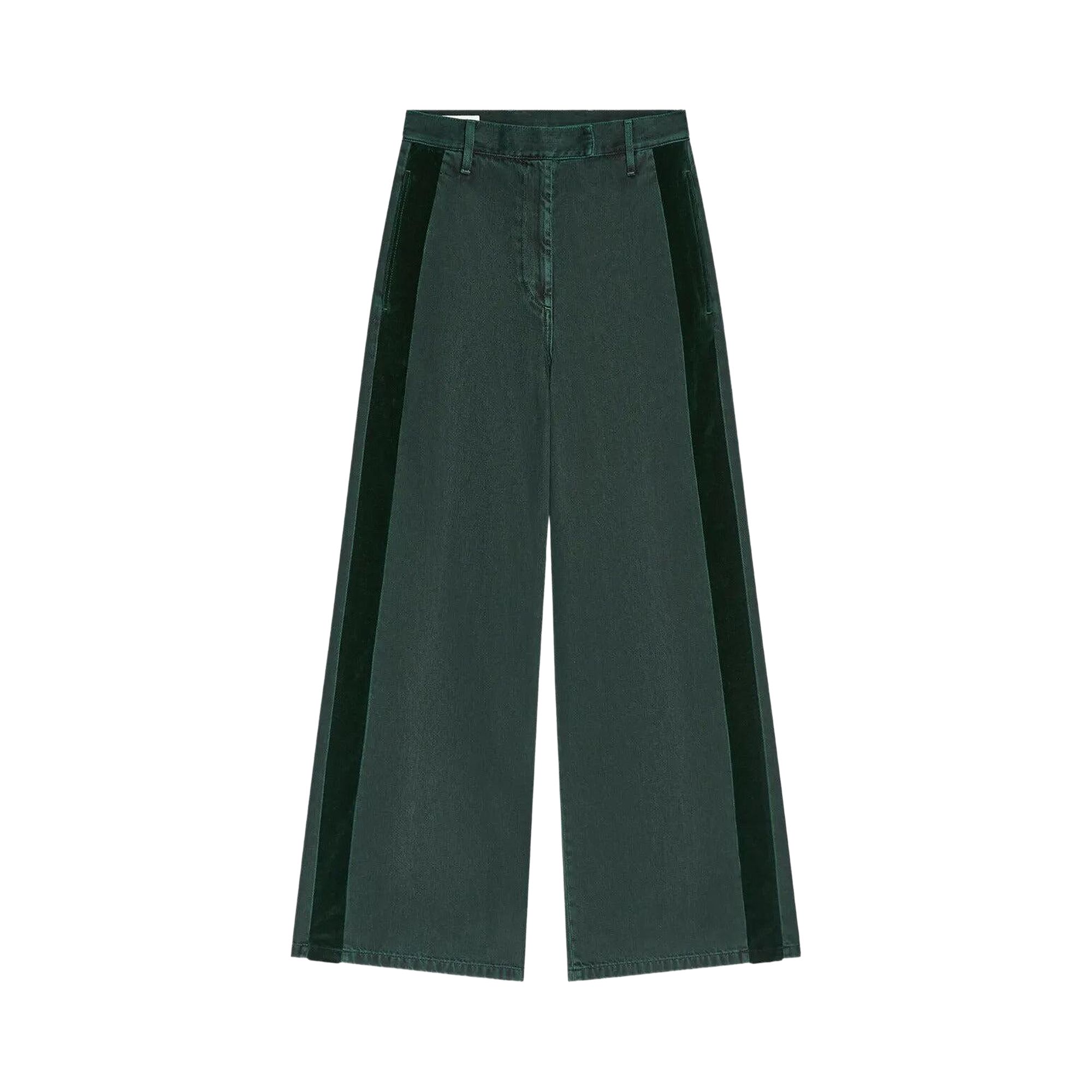 Pre-owned Dries Van Noten Penn Bis Denim Pants 'petrol' | Tan | Women's Size 36 In Brown