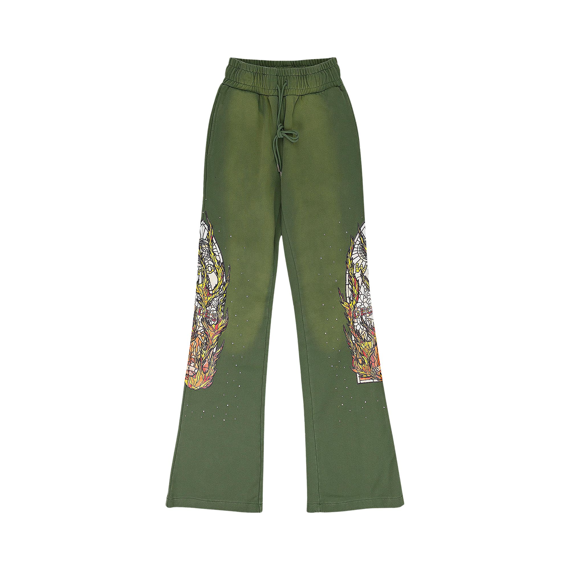 Pre-owned Who Decides War Flame Glass Sweatpants 'green' | Men's Size 30