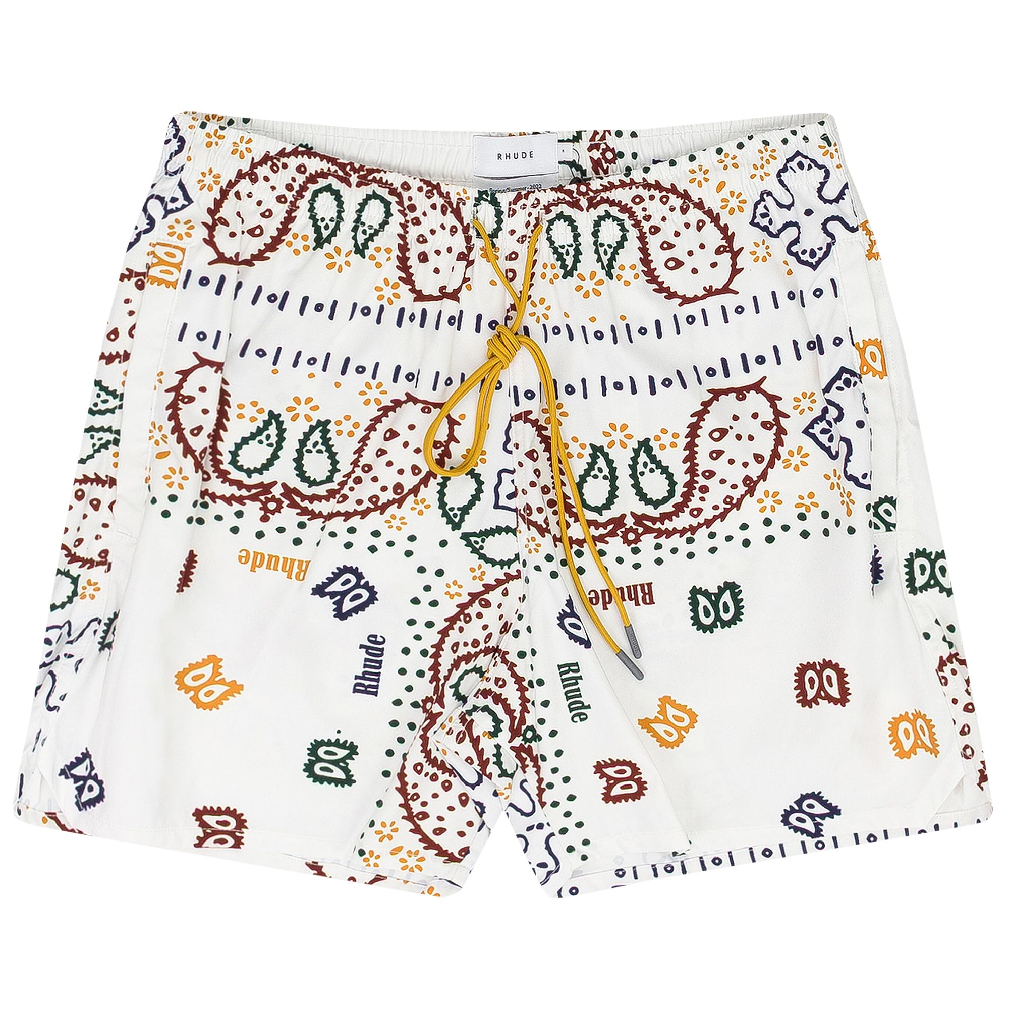 Pre-owned Rhude Logo Swim Trunks 'cream' | Men's Size S In White