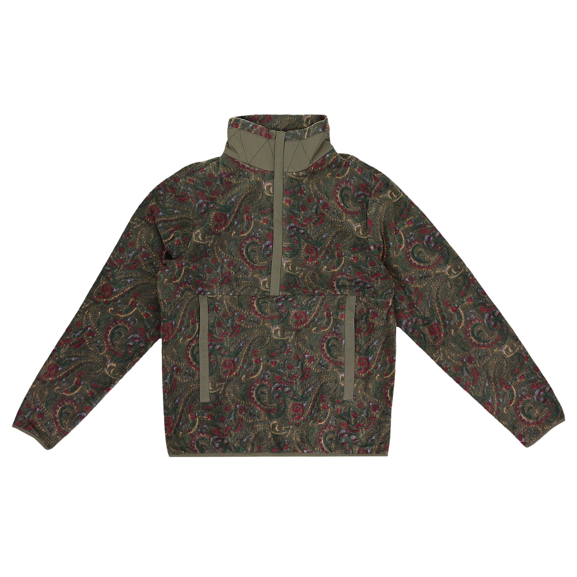 Pre-owned Aimé Leon Dore Paisley Half Zip Fleece Pullover 'khaki' | Tan | Men's Size S In Brown