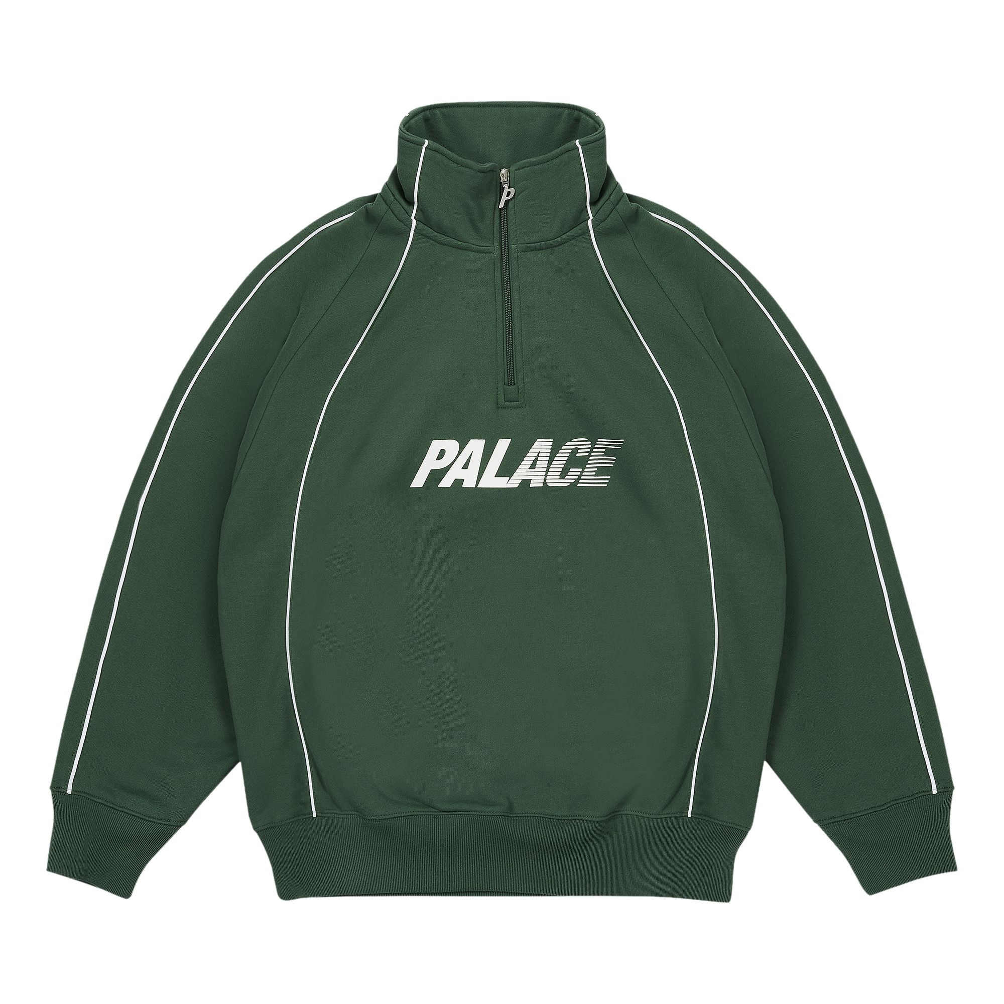 Pre-owned Palace Fast Logo 1/4 Zip 'racey Green' | Men's Size M