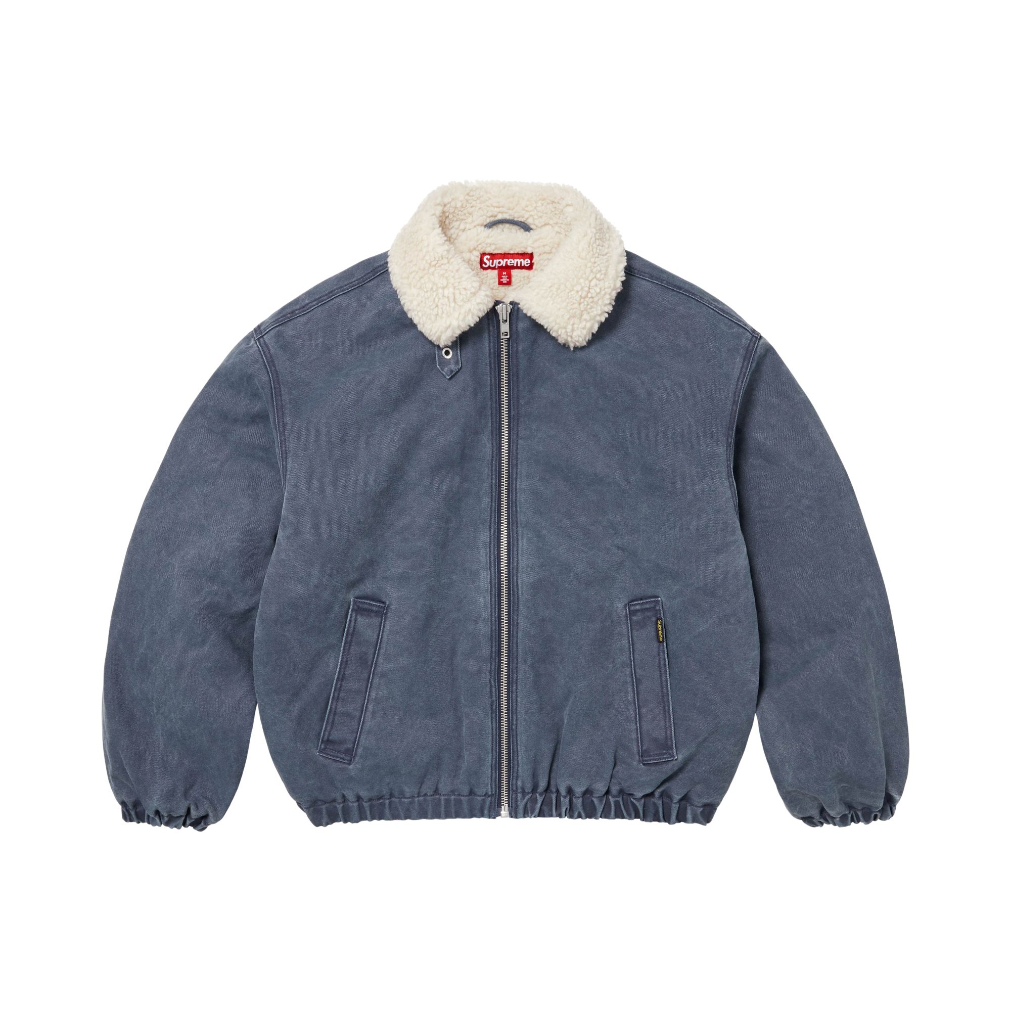 Pre-owned Supreme Faux Shearling Lined Bomber Jacket 'navy' | Blue | Men's Size L
