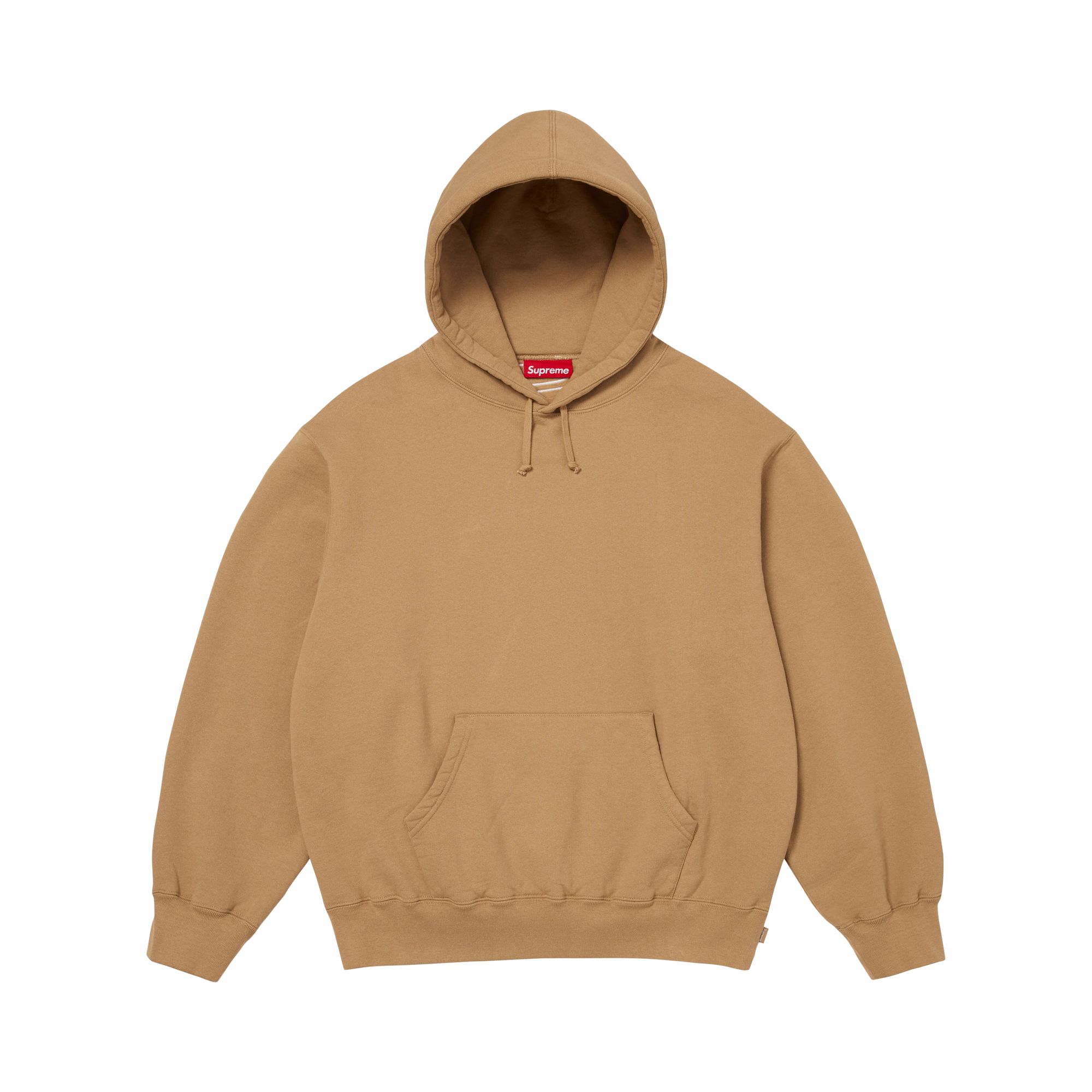 Pre-owned Supreme Satin Appliqué Hooded Sweatshirt 'light Tan' | Men's Size S In Brown