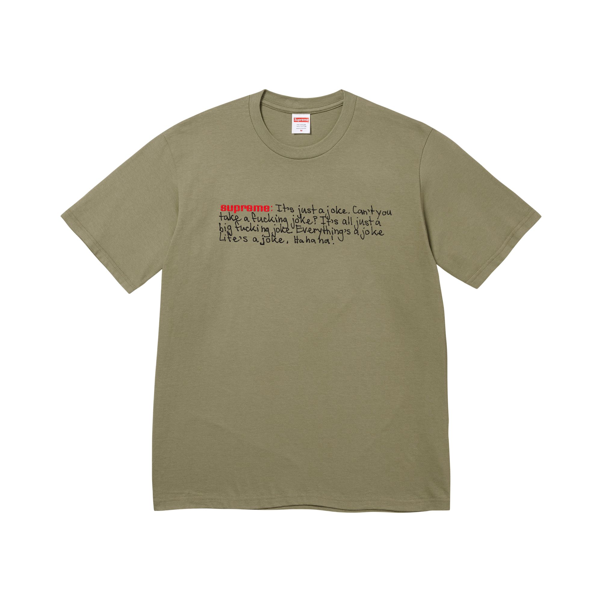 Pre-owned Supreme Joke Tee 'light Olive' | Green | Men's Size Xxl