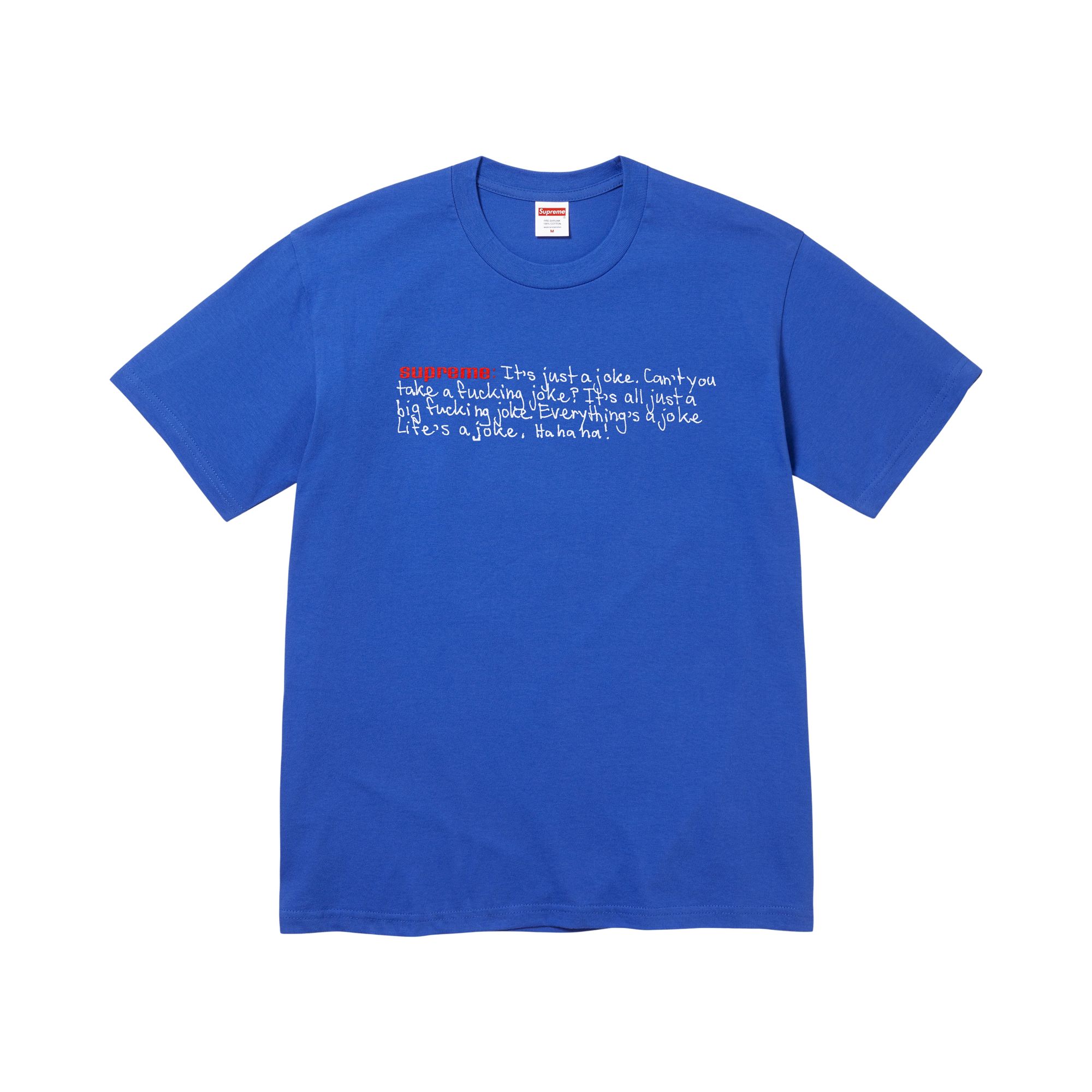 Pre-owned Supreme Joke Tee 'royal' | Blue | Men's Size Xl