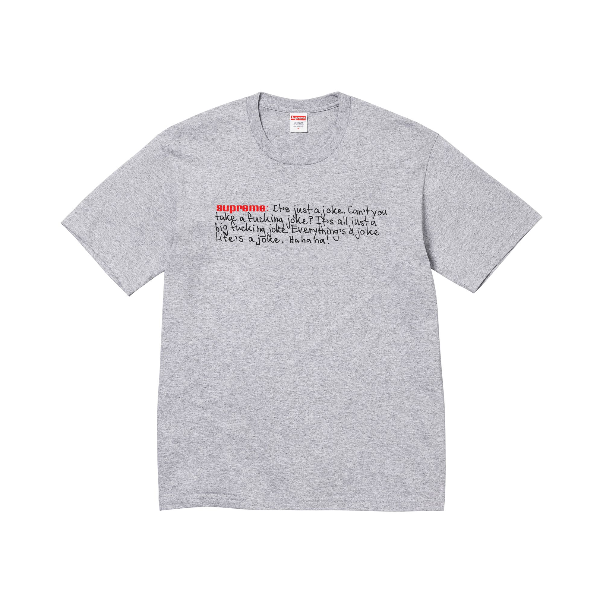 Pre-owned Supreme Joke Tee 'heather Grey' | Men's Size S In Gray