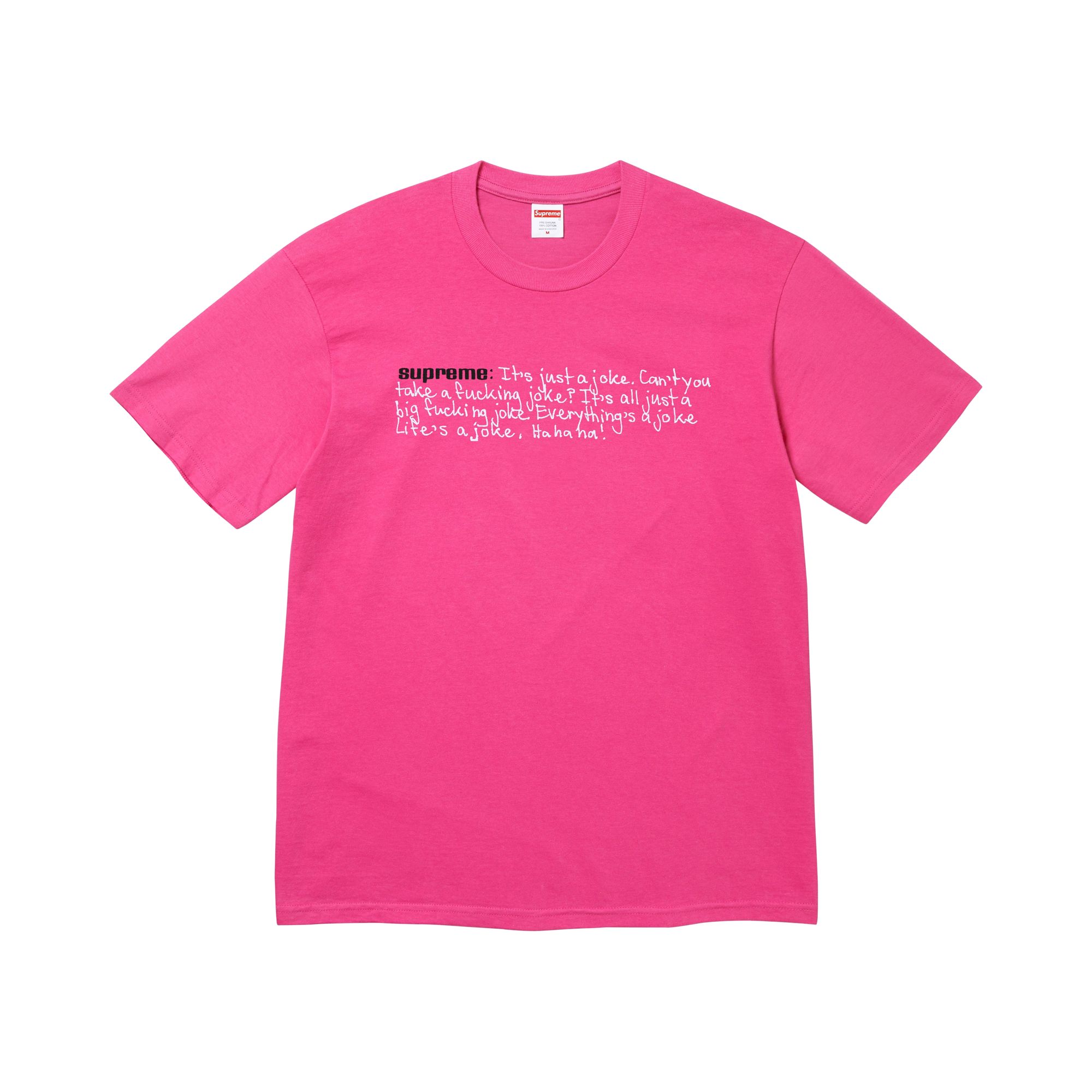Pre-owned Supreme Joke Tee 'fuchsia' | Pink | Men's Size Xxl