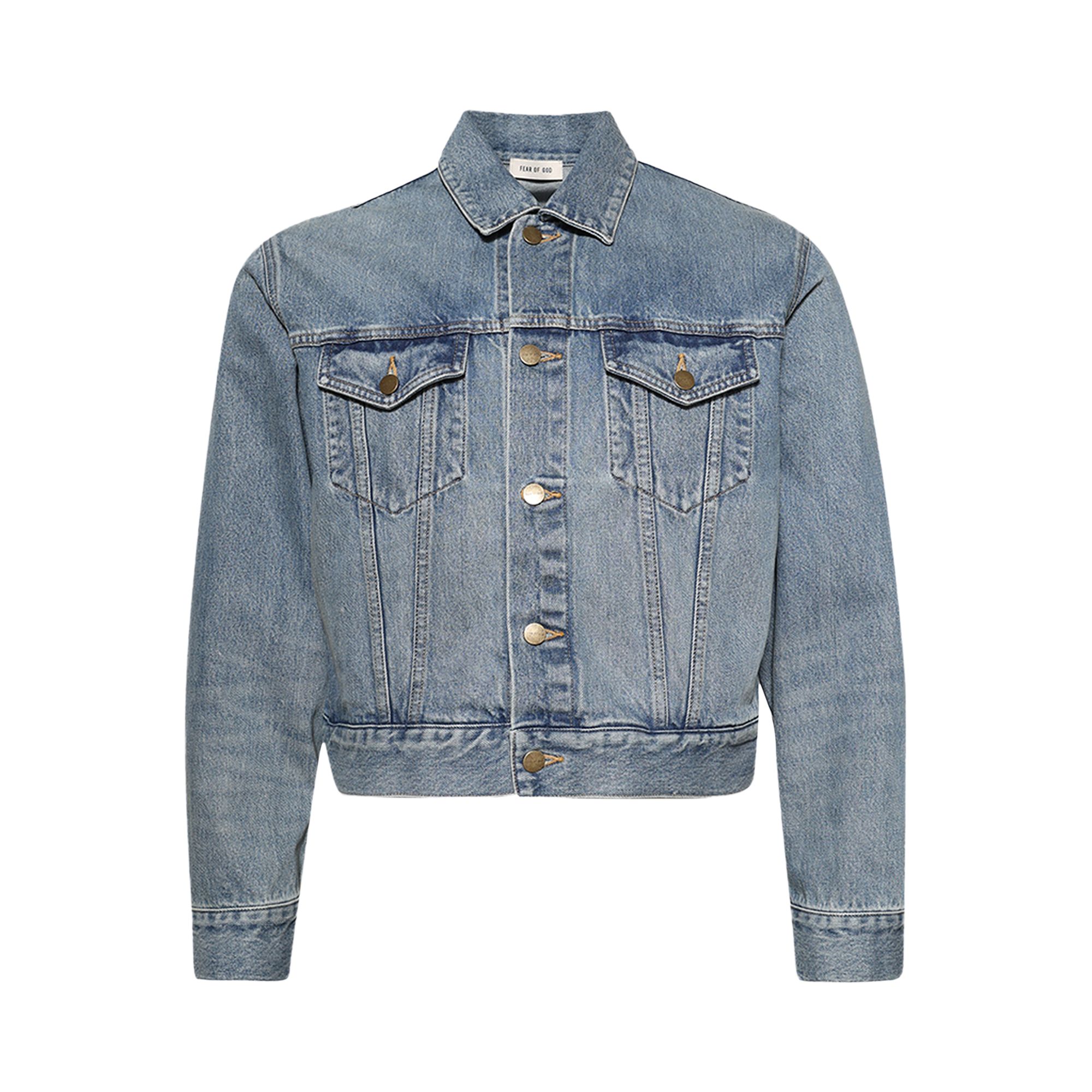 Pre-owned Fear Of God Trucker Jacket 'light Indigo' | Blue | Men's Size S