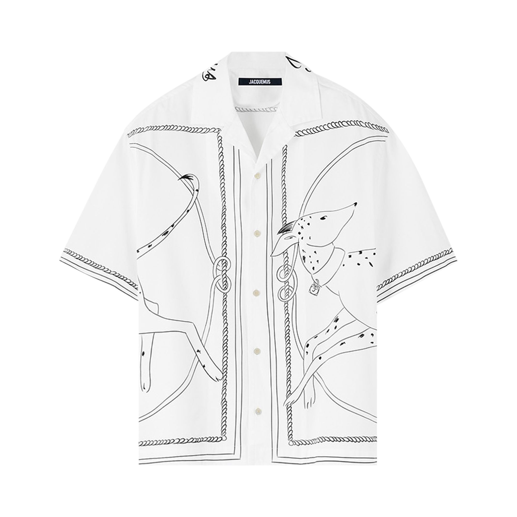 JACQUEMUS Pre-owned La Chemise Jean 'print Dog White/black' | Men's Size 52