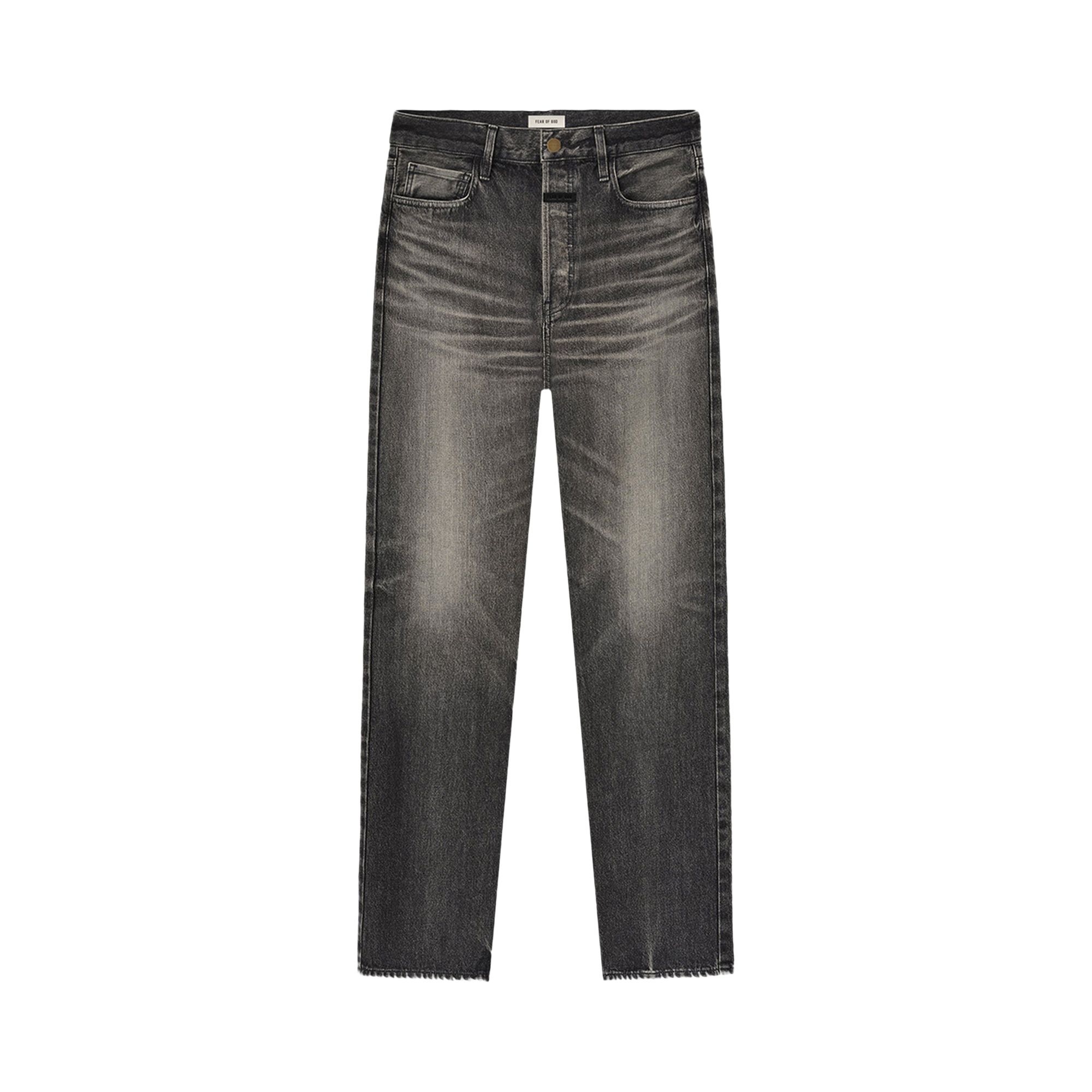 Pre-owned Fear Of God Straight 5 Pocket Jean 'rinsed Black' | Men's Size 34