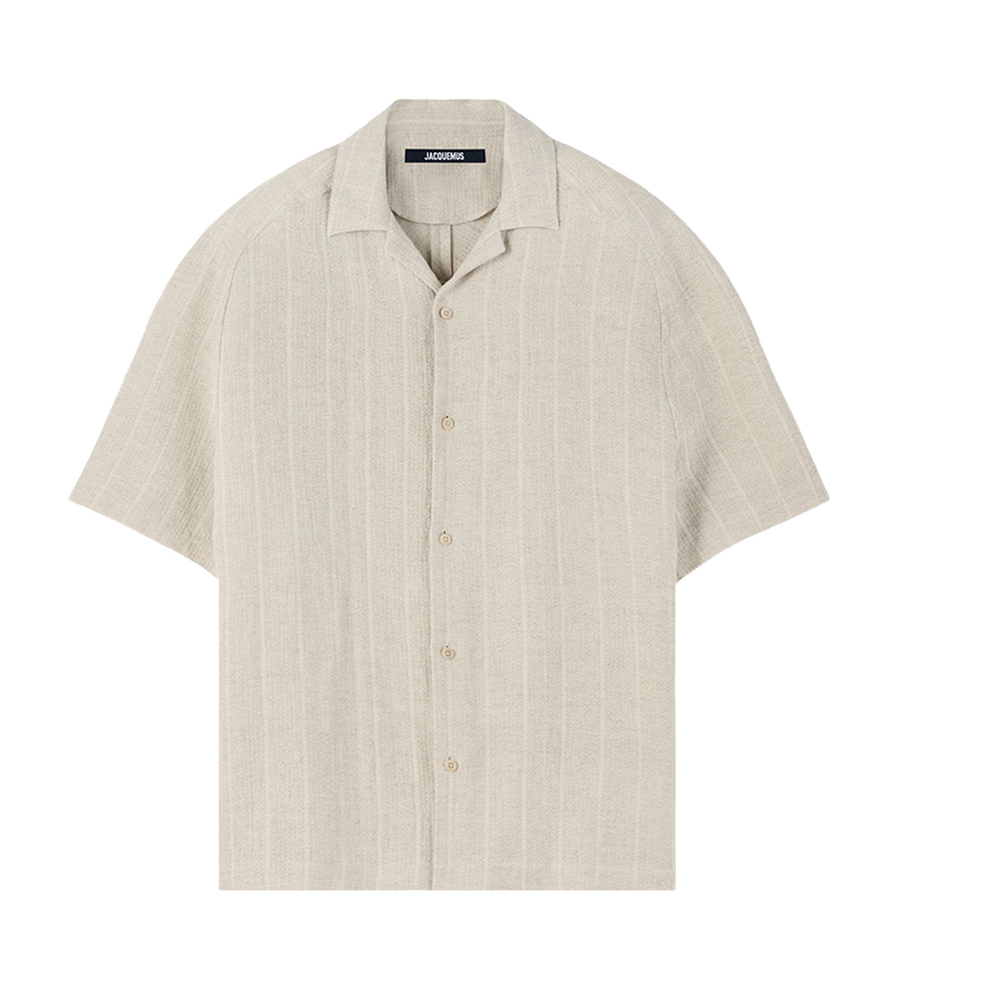 Pre-owned Jacquemus La Chemise Fonccio 'rib Knit Light Beige' | Tan | Men's Size 50 In Brown