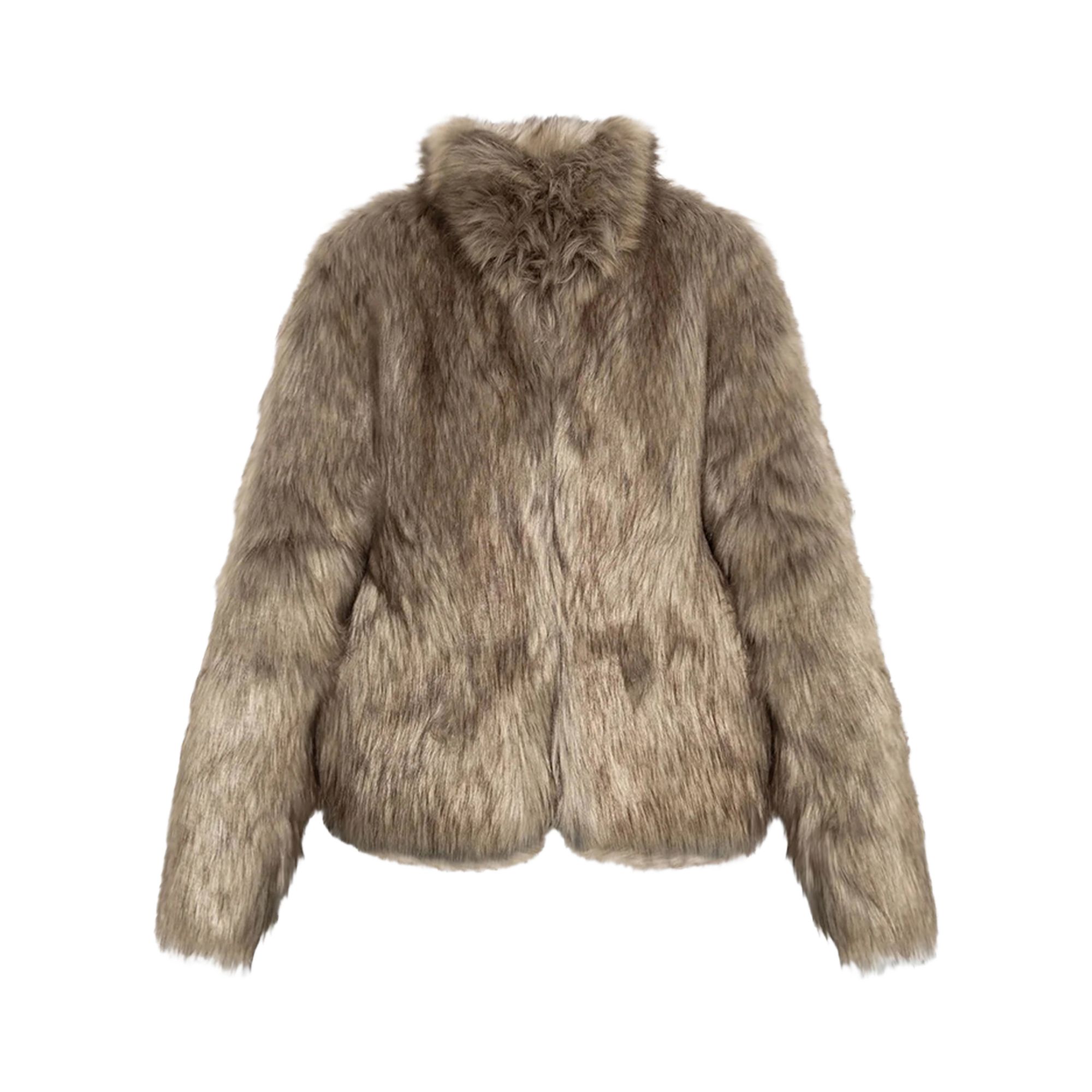 Pre-owned Misbhv Bianca Fur Jacket 'beige' | Tan | Men's Size S In Brown