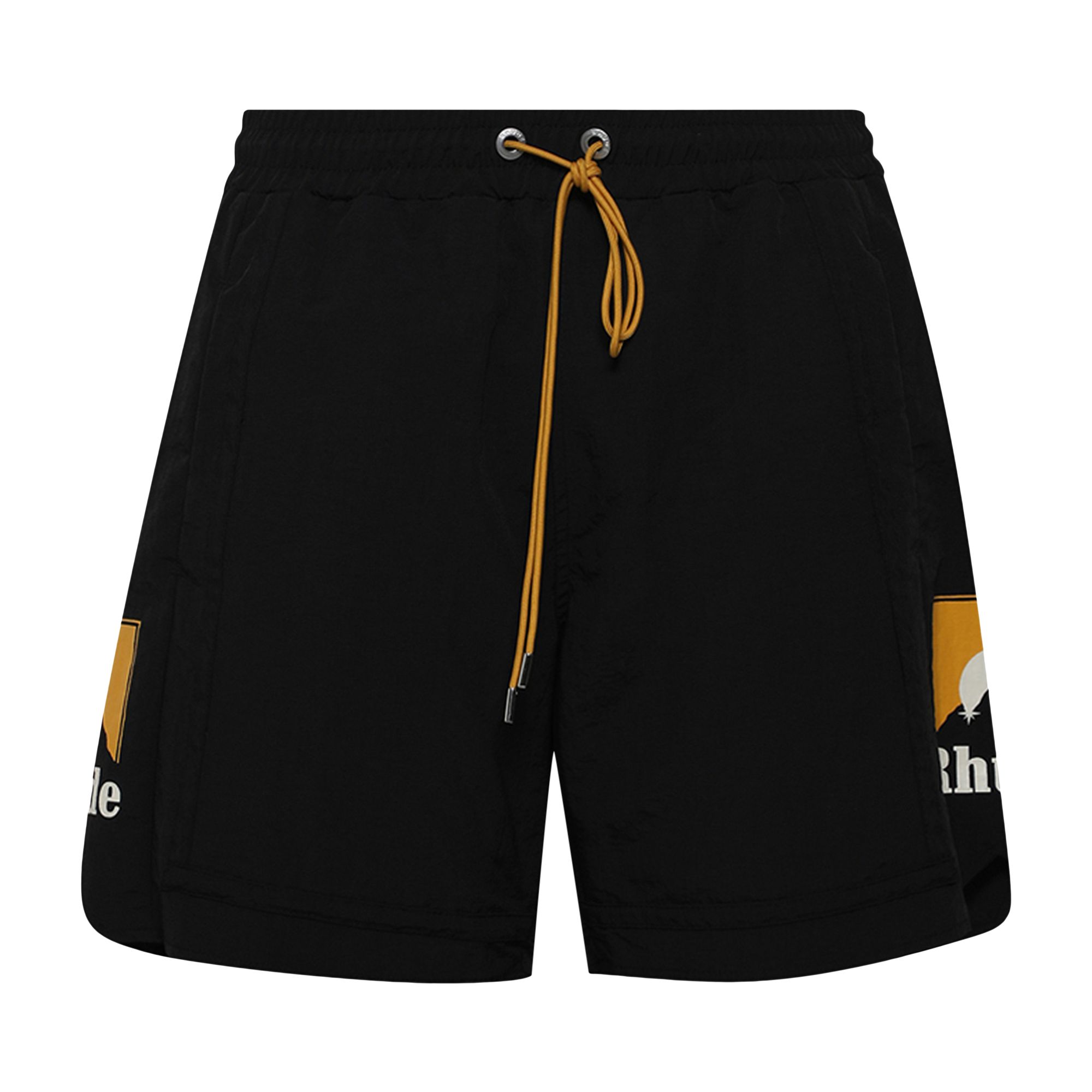 Click to view more detailed imagery on our partner's website Pre-owned Rhude Moonlight Logo Short 'black/yellow/white' | Men's Size L