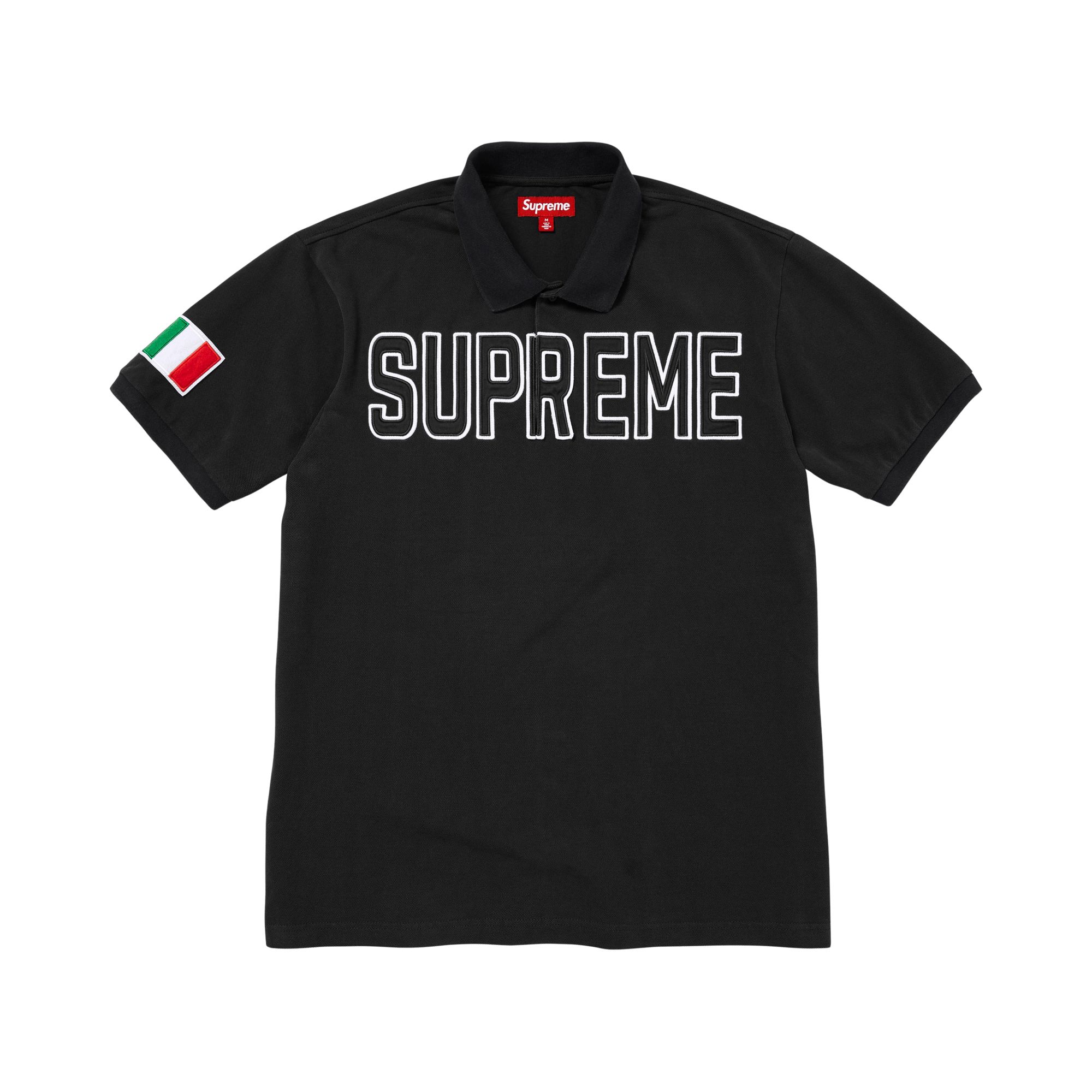 Pre-owned Supreme Twill Appliqué Polo 'black' | Men's Size M