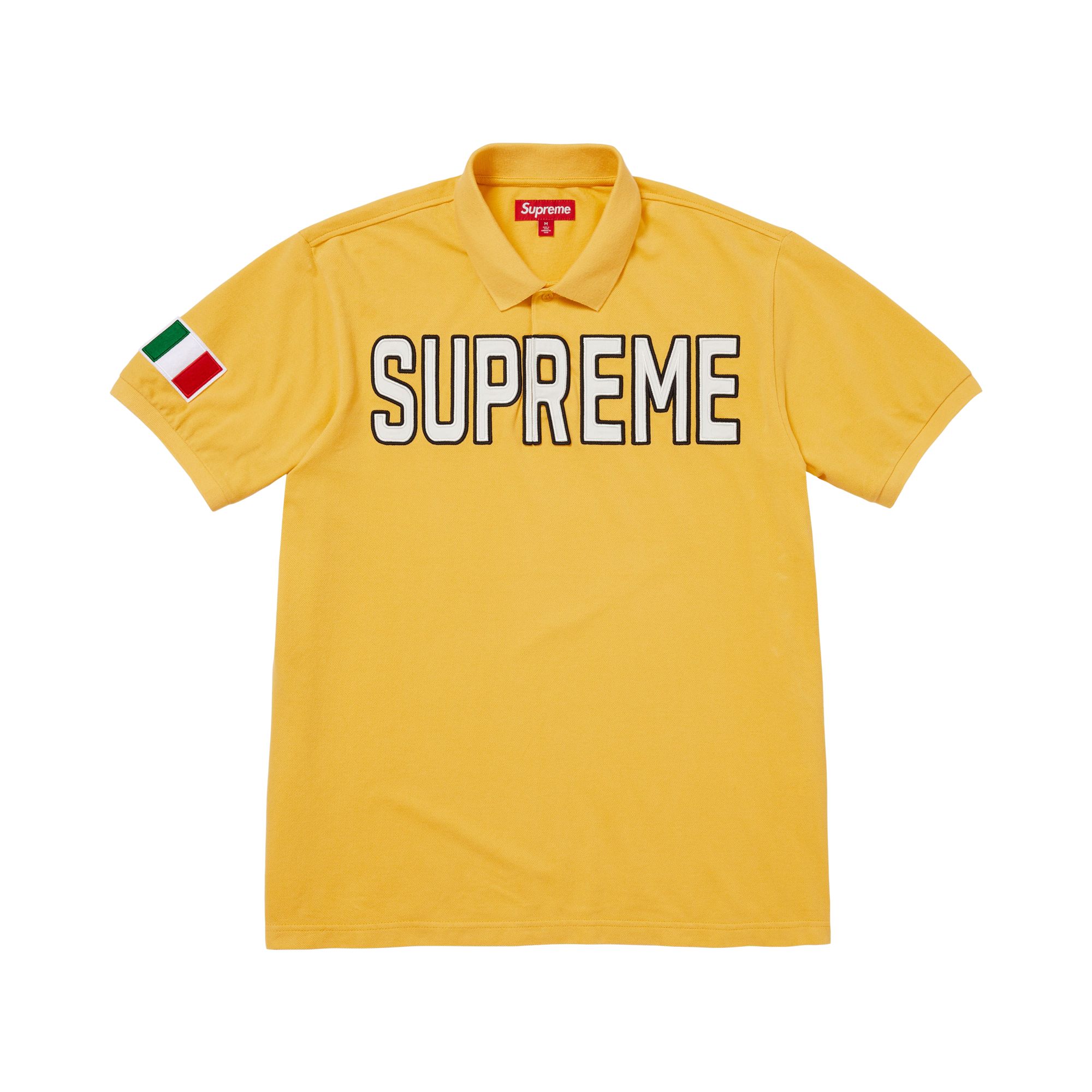 Pre-owned Supreme Twill Appliqué Polo 'yellow' | Men's Size S