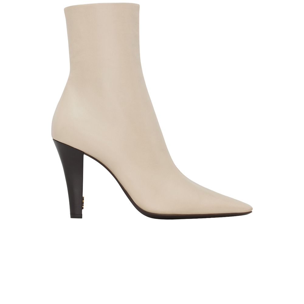 Pre-owned Saint Laurent Wmns Jill Booties 'stonish Beige' | White | Women's Size 41
