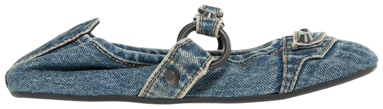 Balenciaga Wmns City Flat Denim Blue Brass