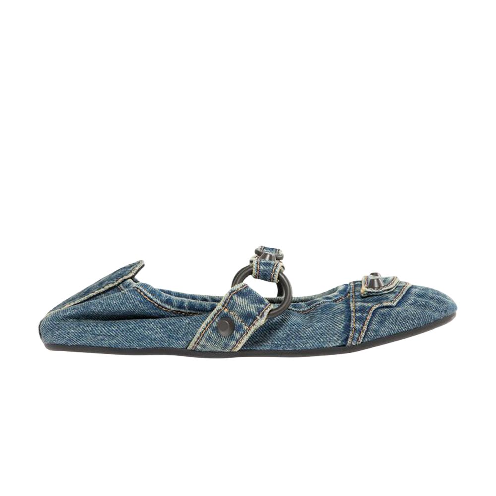 Pre-owned Balenciaga Wmns City Flat 'denim Blue Brass' | Women's Size 37