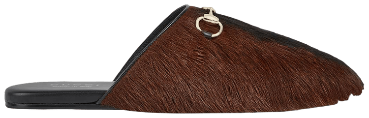 Gucci Horsebit Mule Fur Brown
