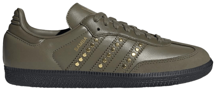 adidas Wmns Samba OG Studded Stripes   Dark Khaki Black
