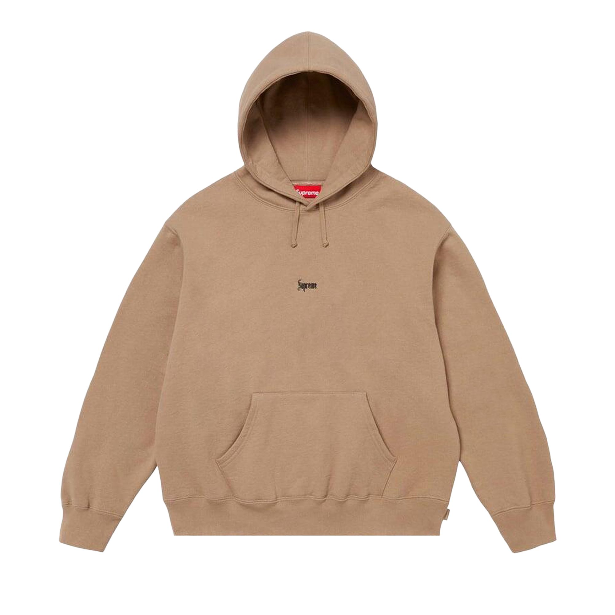 Pre-owned Supreme Micro Logo Hooded Sweatshirt 'light Tan' | Men's Size M In Brown