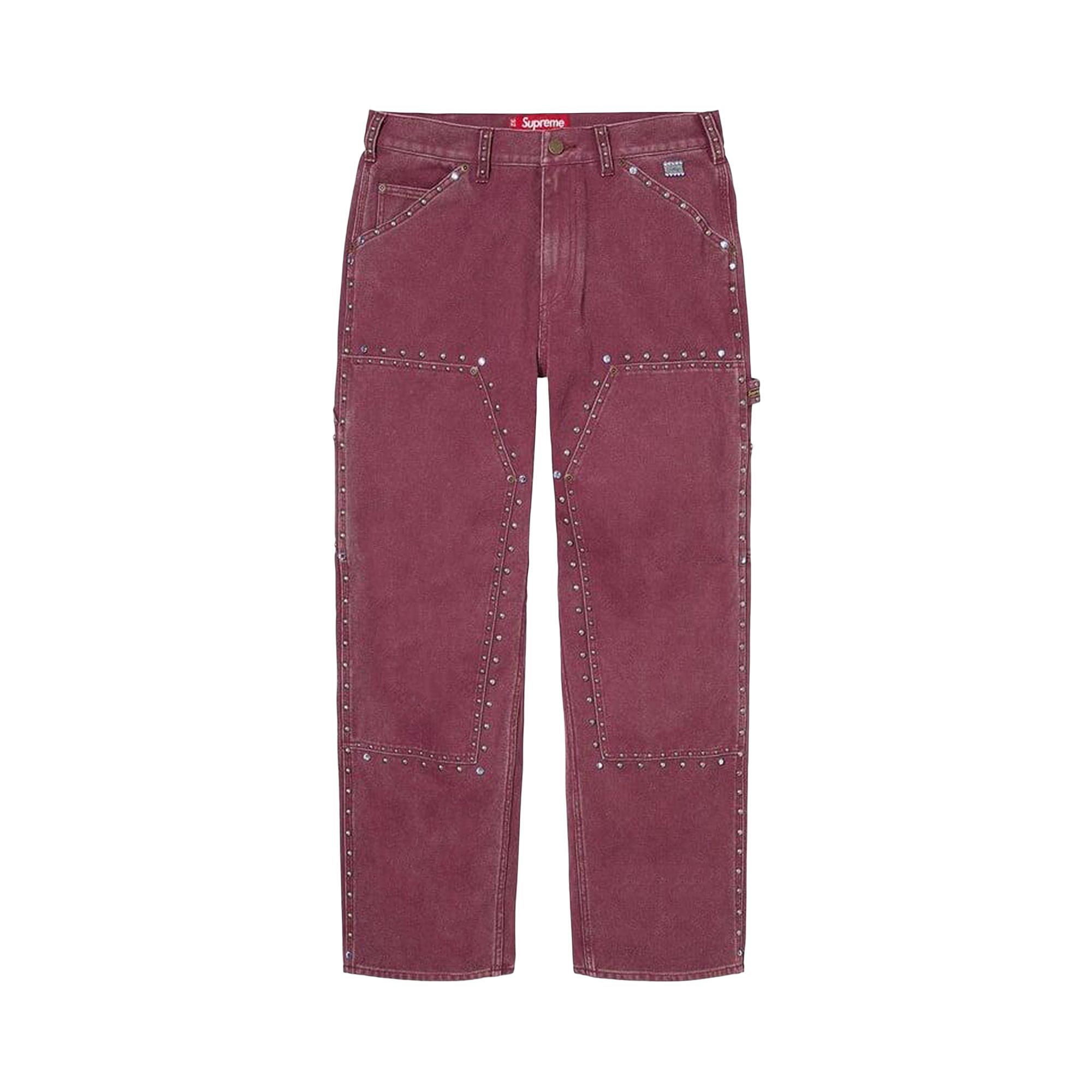 Pre-owned Supreme X B.b. Simon Studded Double Knee Painter Pant 'burgundy' | Red | Men's Size 30