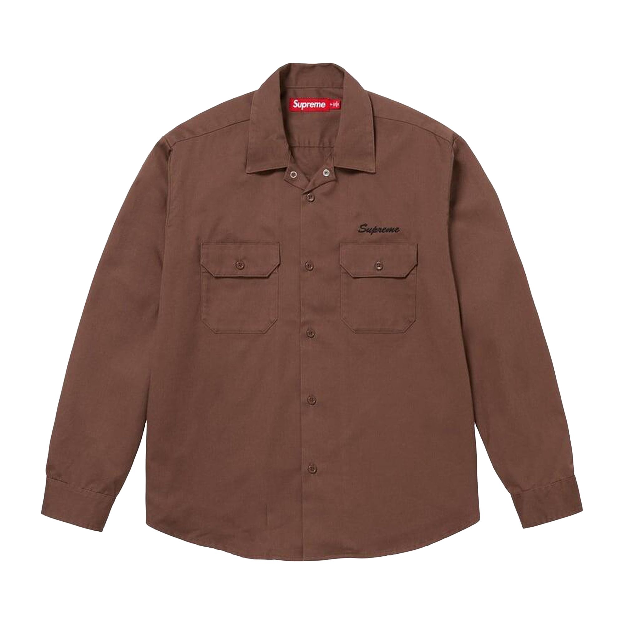 Pre-owned Supreme Snow White Work Shirt 'brown' | Men's Size M