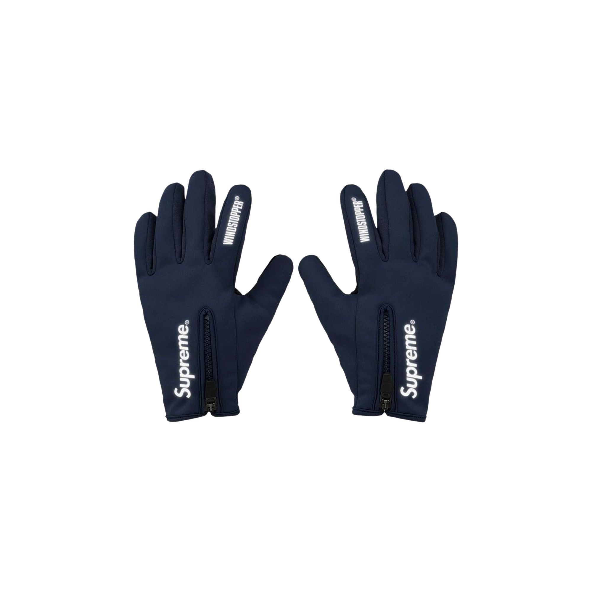 Pre-owned Supreme Windstopper Zip Gloves 'navy' | Blue | Men's Size M