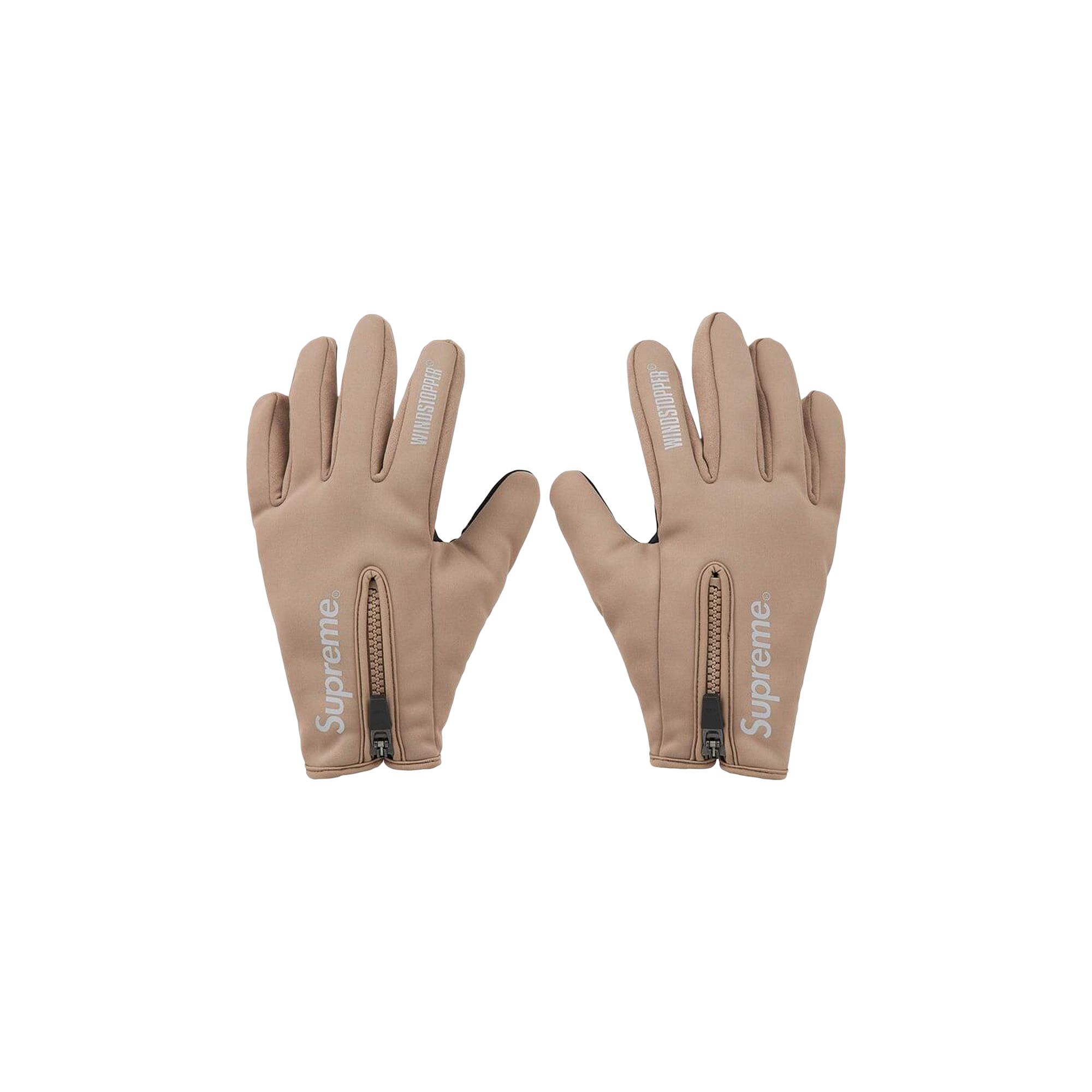 Pre-owned Supreme Windstopper Zip Gloves 'taupe' | Tan | Men's Size M In Brown
