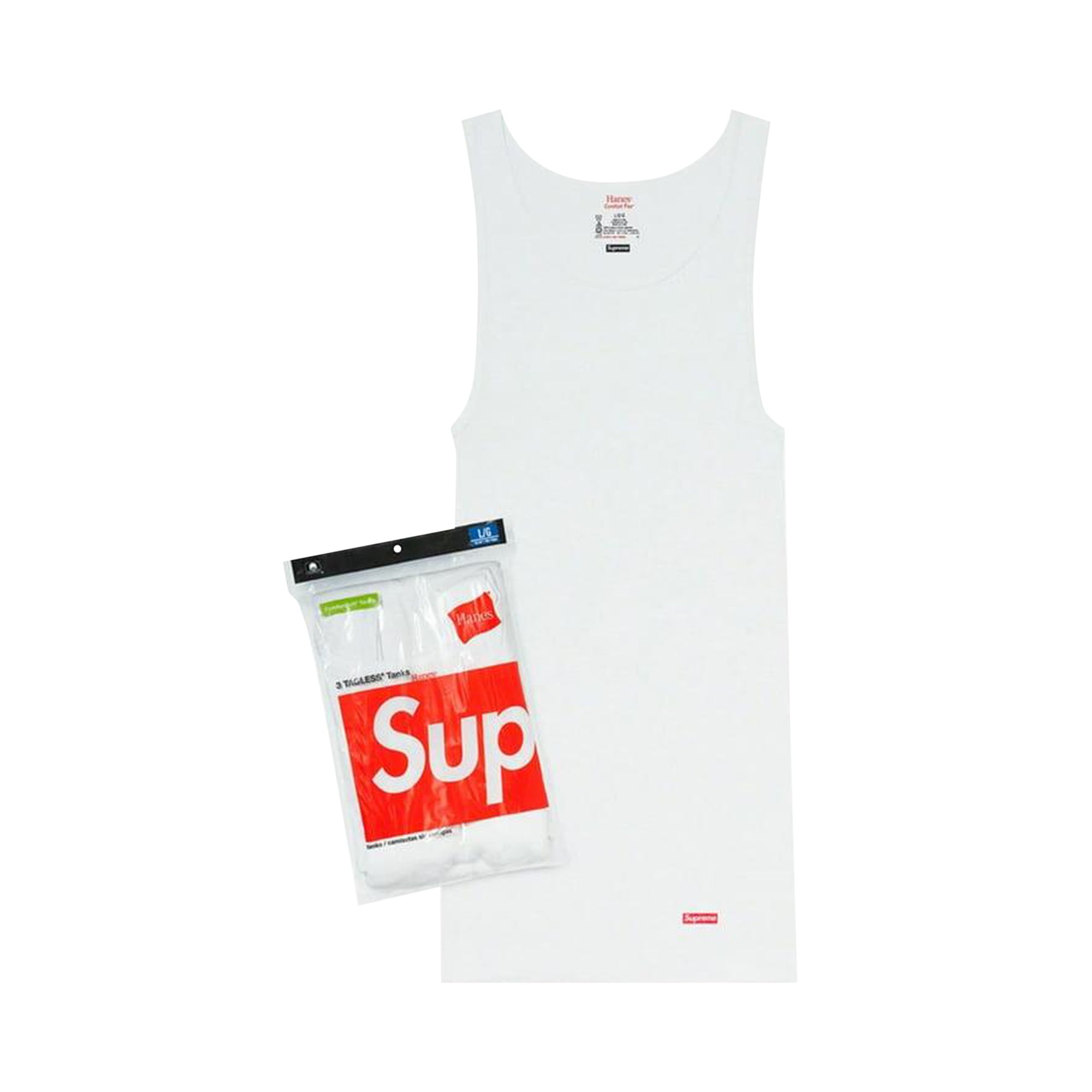 Pre-owned Supreme X Hanes Tagless Tank Tops (3 Pack) 'white' | Men's Size L