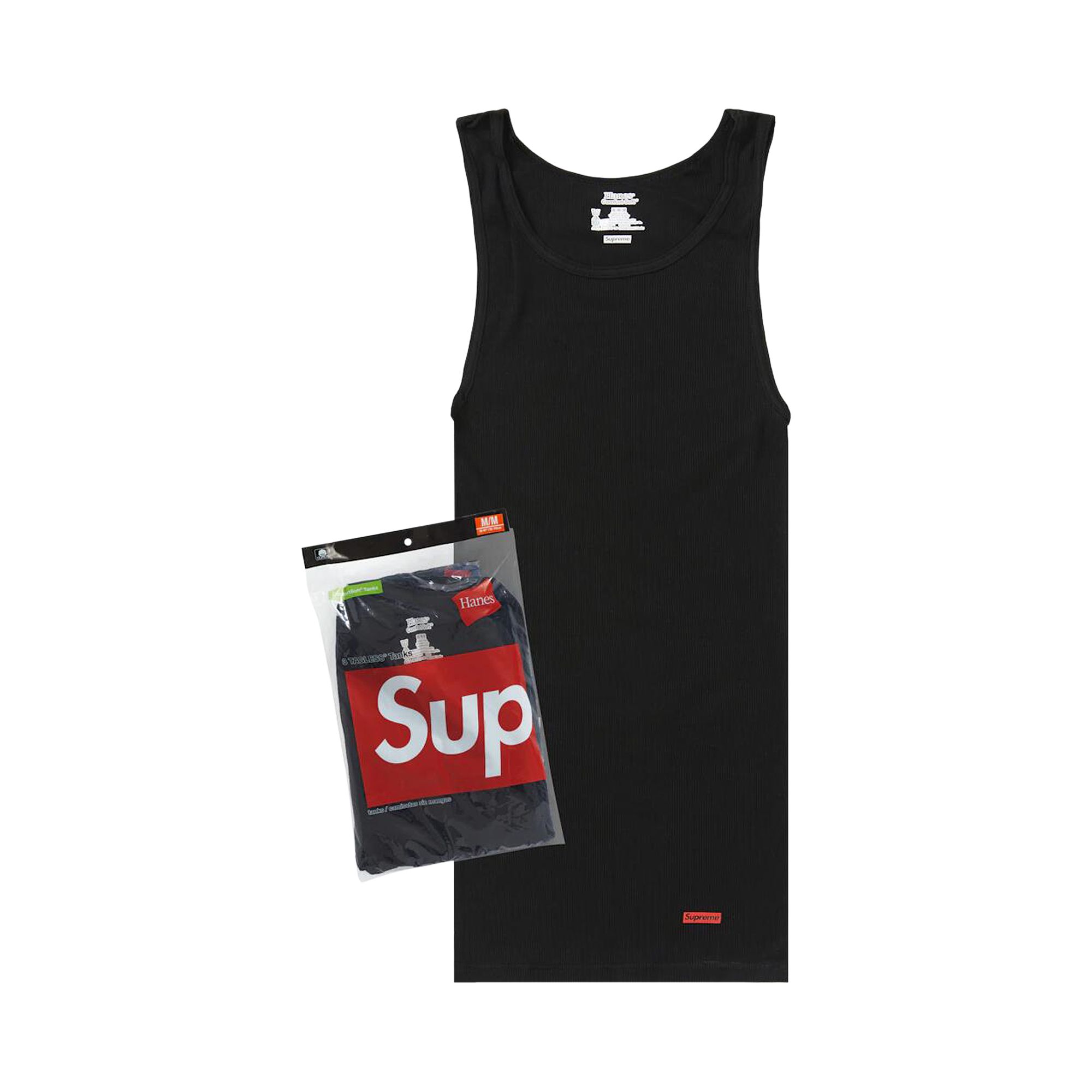 Pre-owned Supreme X Hanes Tagless Tank Tops (3 Pack) 'black' | Men's Size L