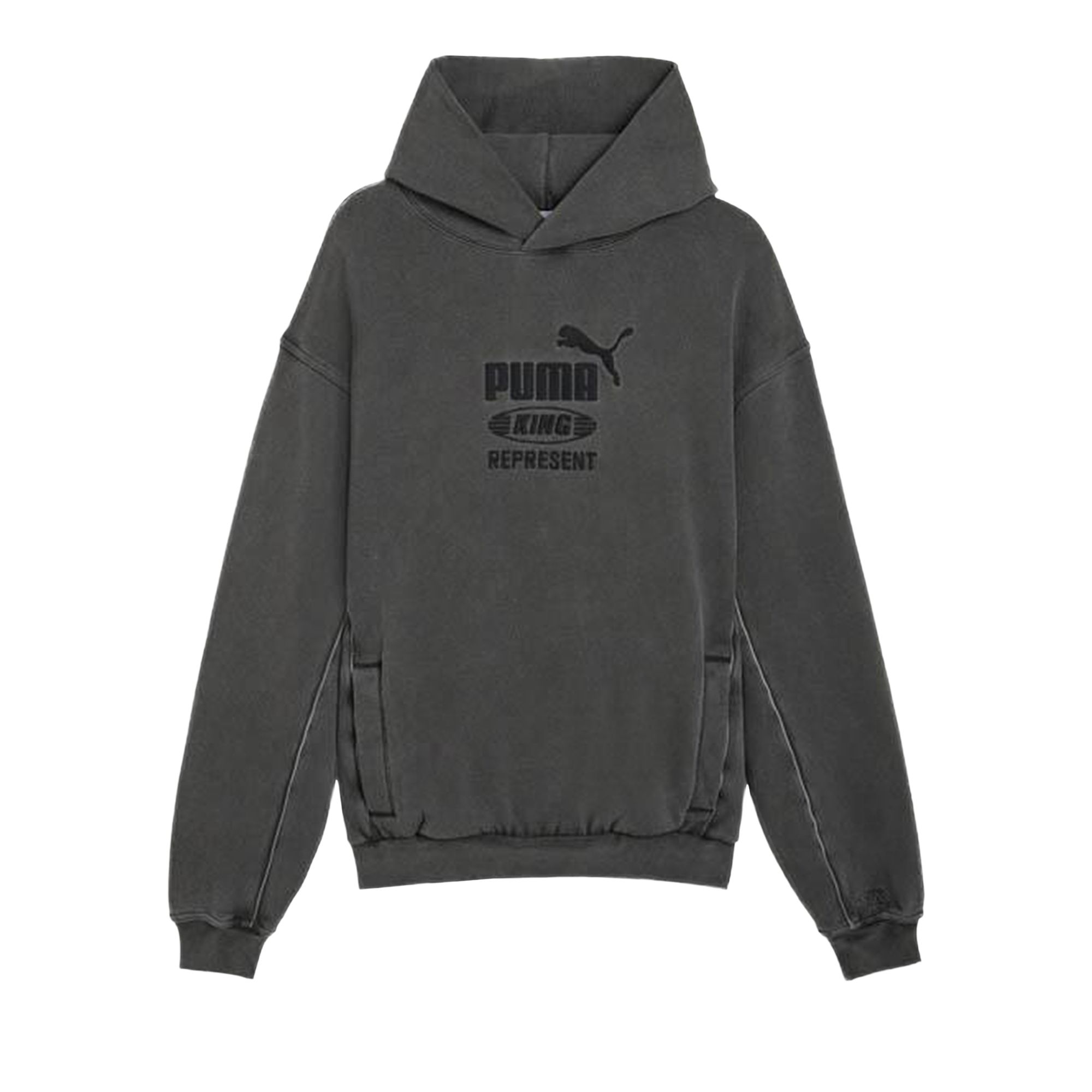 Pre-owned Puma X Represent Graphic Hoodie 'flat Dark Grey' | Men's Size M In Gray