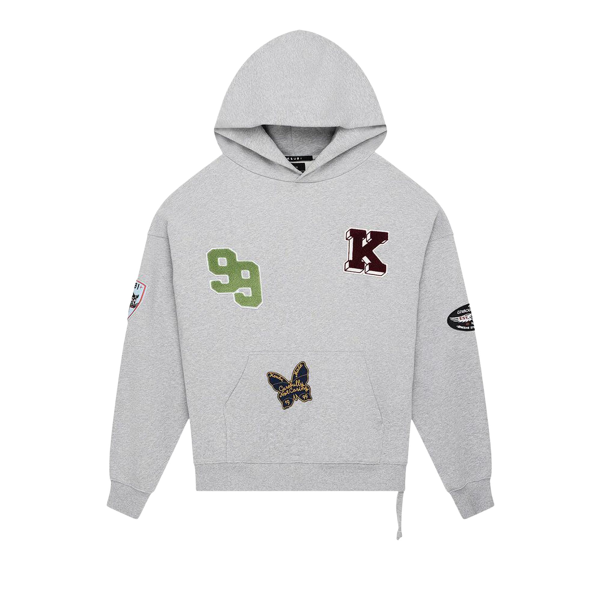 Pre-owned Ksubi Patched Ekcess Hoodie 'grey Marle' | Men's Size Xs In Gray