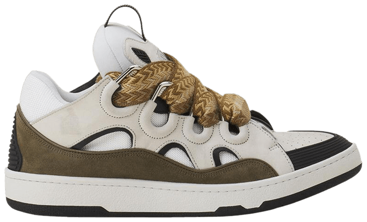 Lanvin Curb Sneakers Blanc Kaki