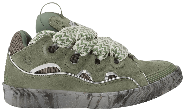 Lanvin Curb Sneakers Green Silver
