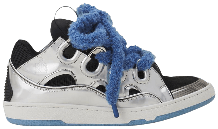 Lanvin Curb Sneakers Metallic Silver Blue